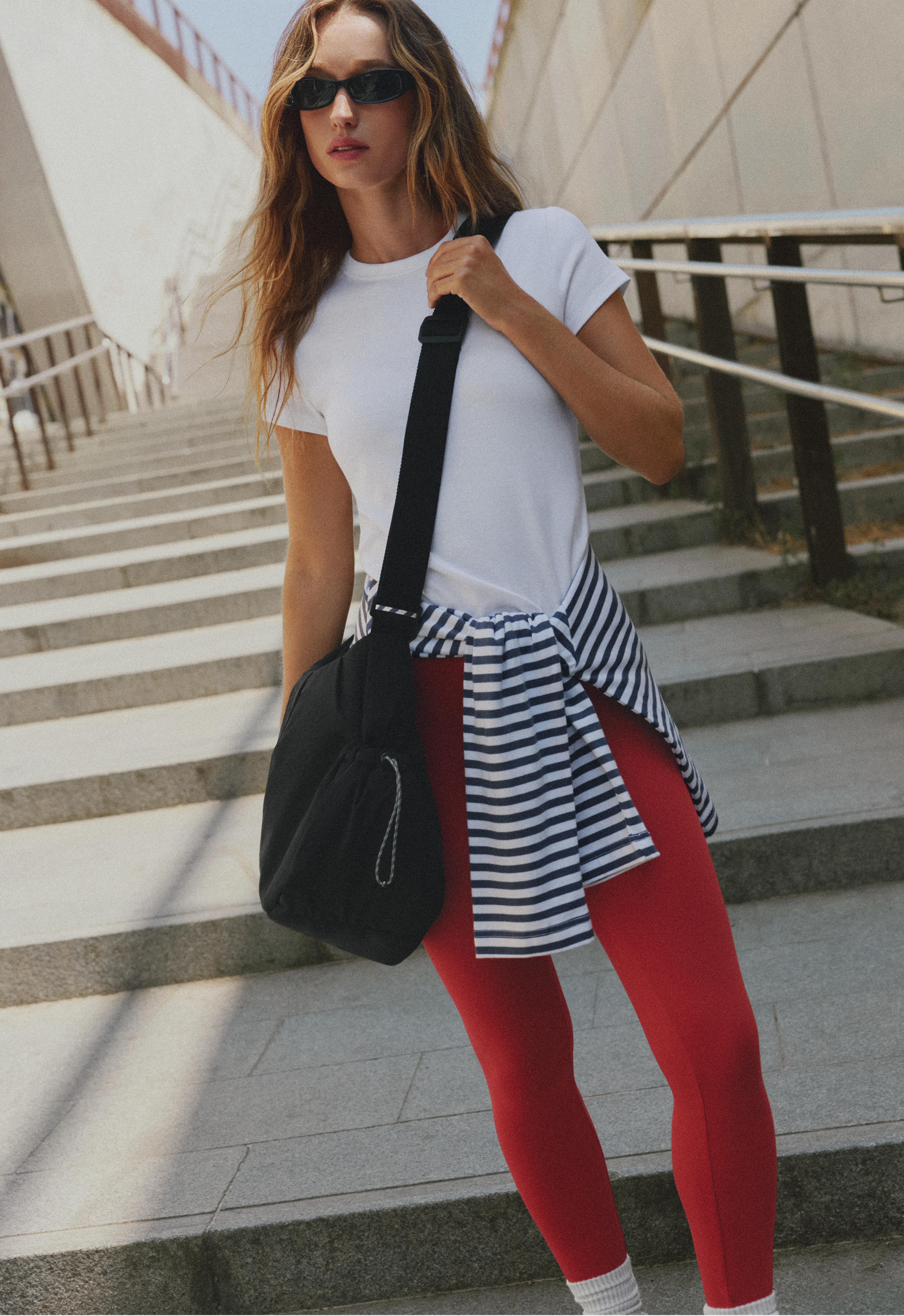 Comfortlux high-waisted ankle-length leggings — STRONG RED