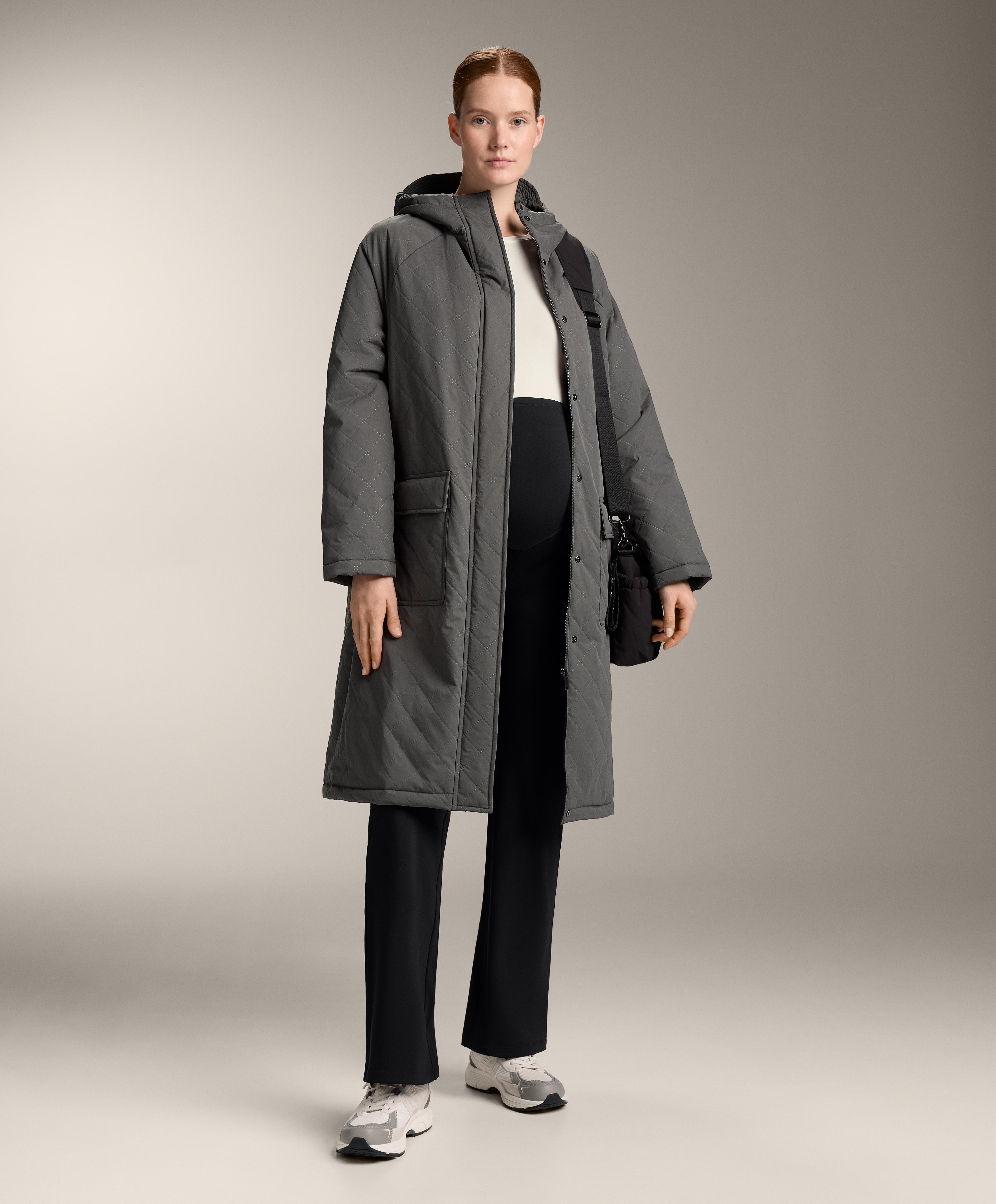 Warm flare maternity trousers — BLACK