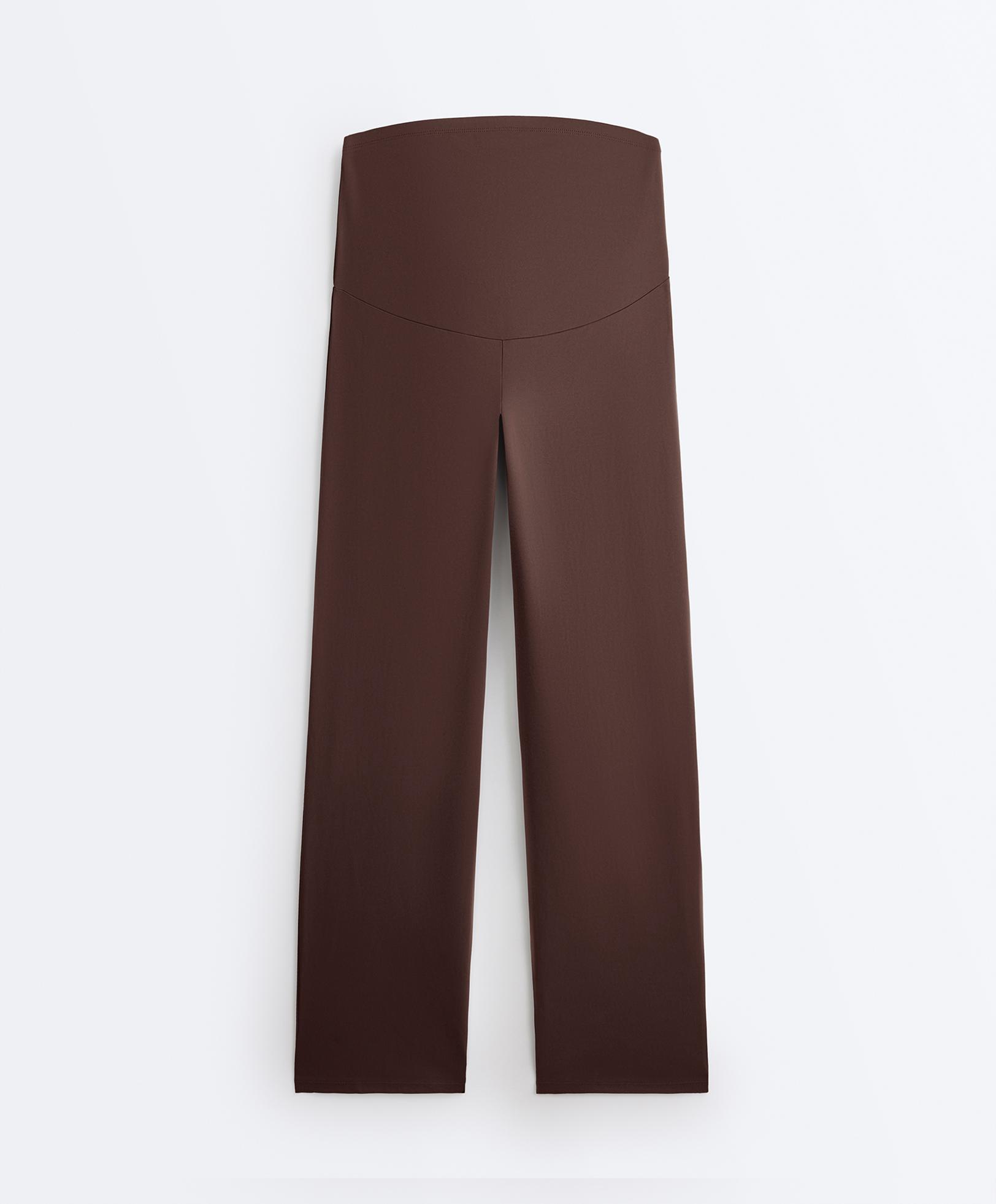 Comfortlux maternity straight-leg trousers — BROWN
