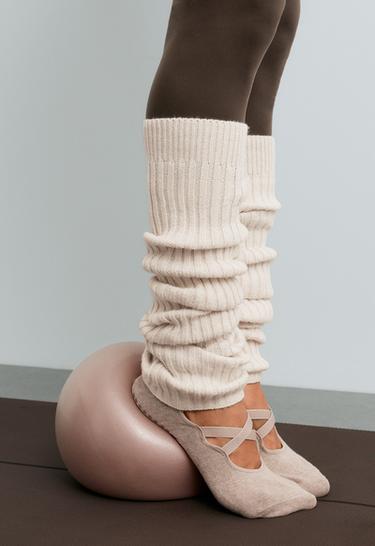 Viscose blend legwarmers — ECRU 3