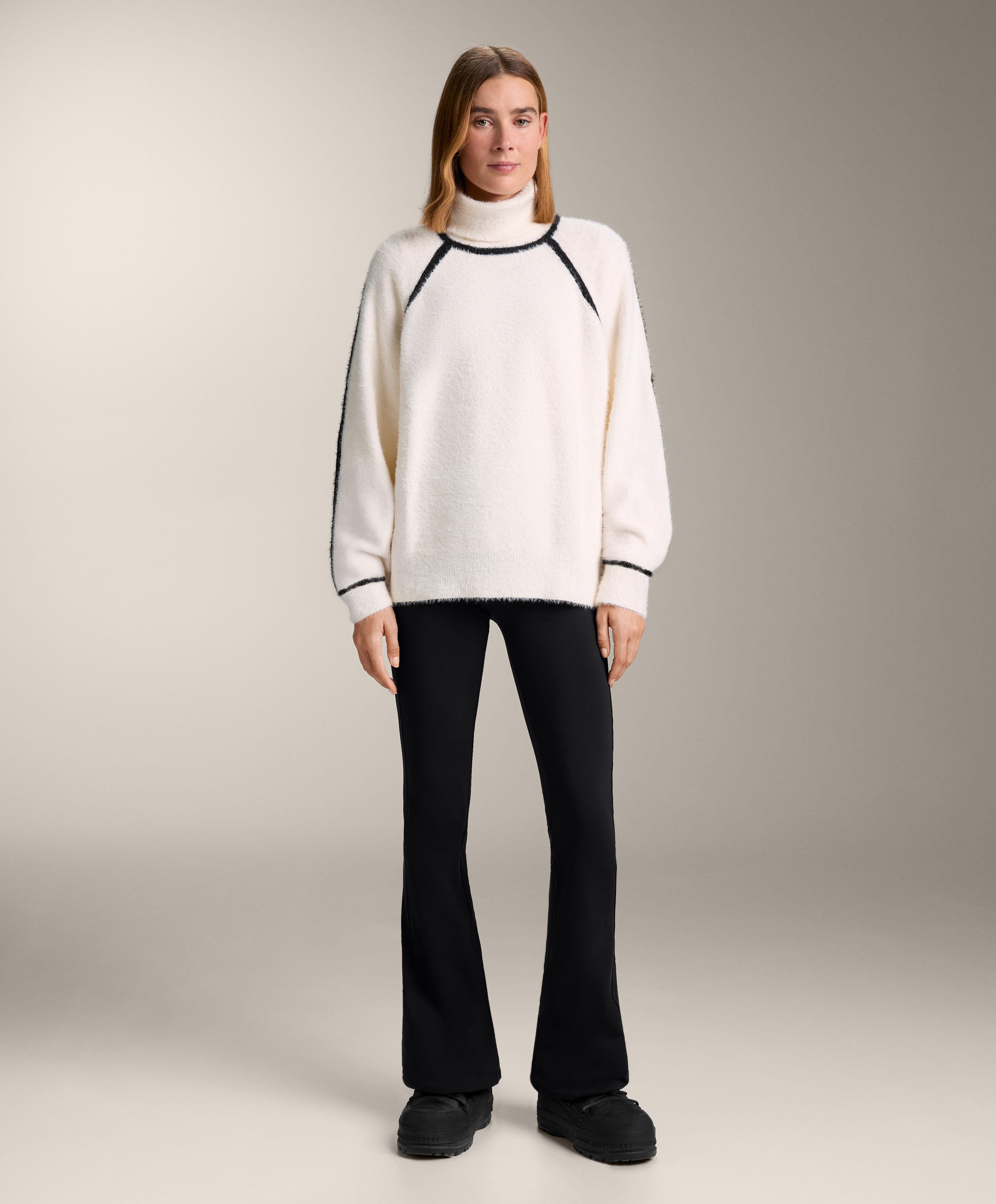 Piping knit jumper with raised neck - Sale