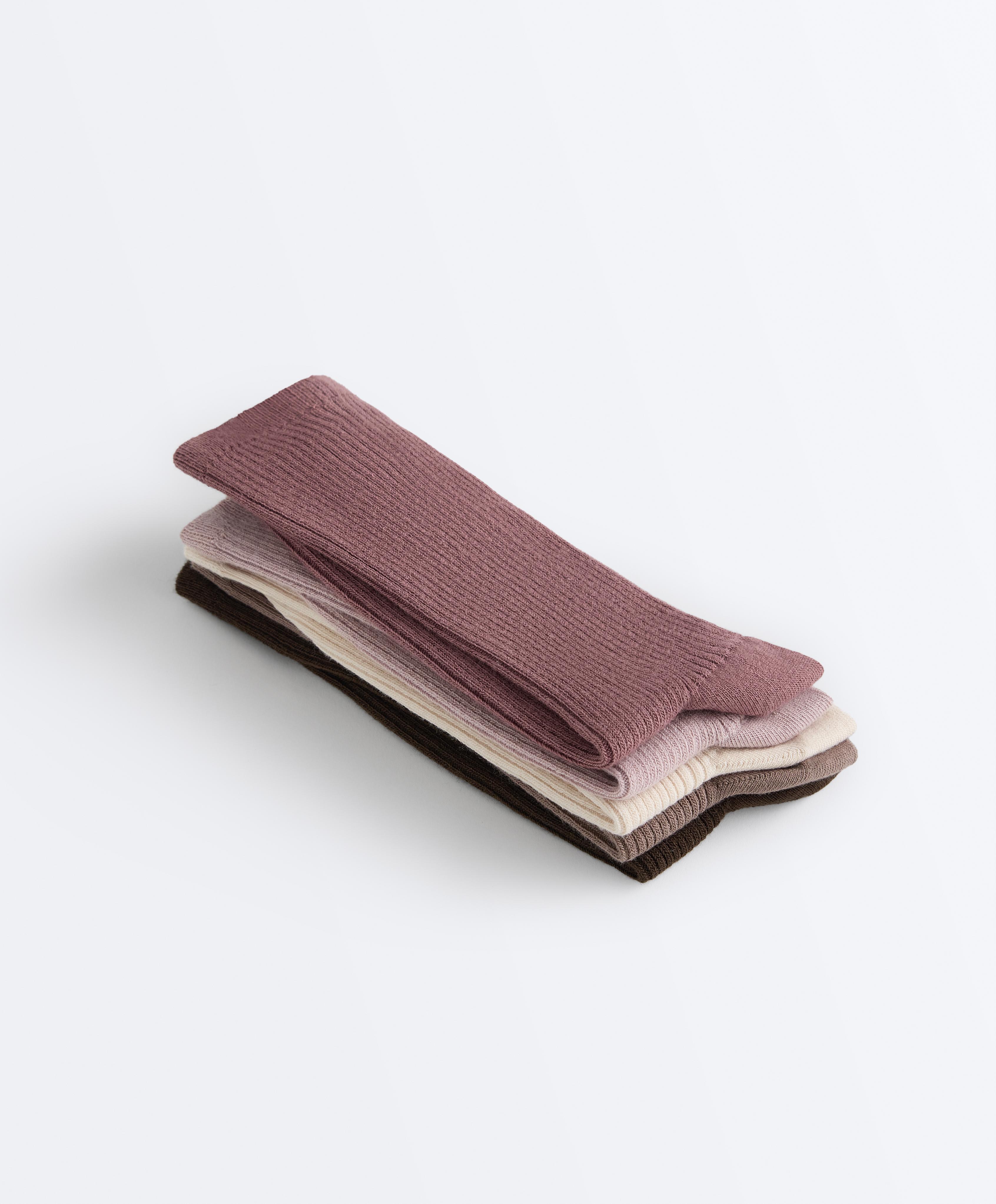 5 pairs of cotton blend classic socks — WASHED ROSE