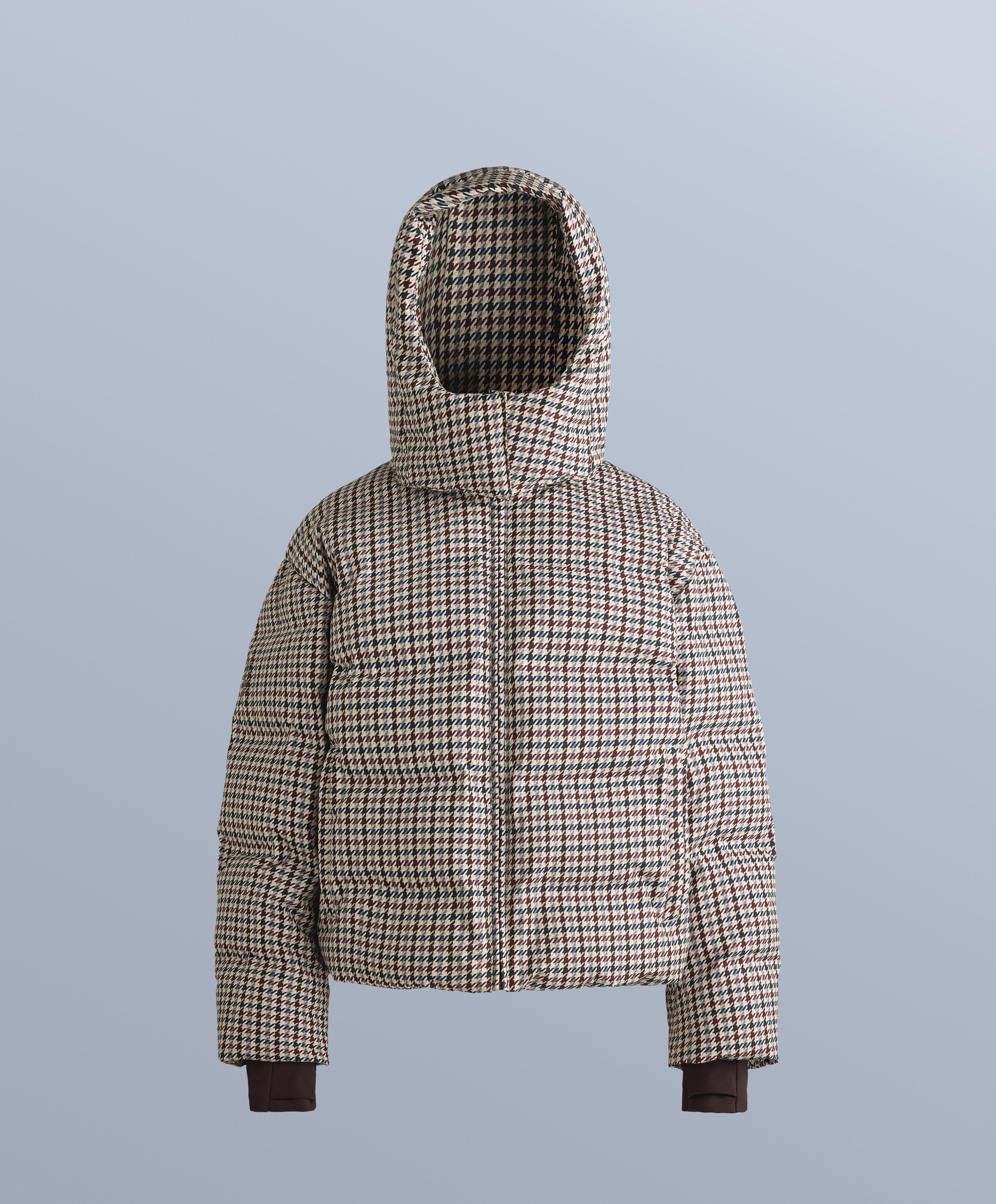 Printed padded jacket 80% down and 20% feather MINARDI PIUME SKI 10k — PALE MINK