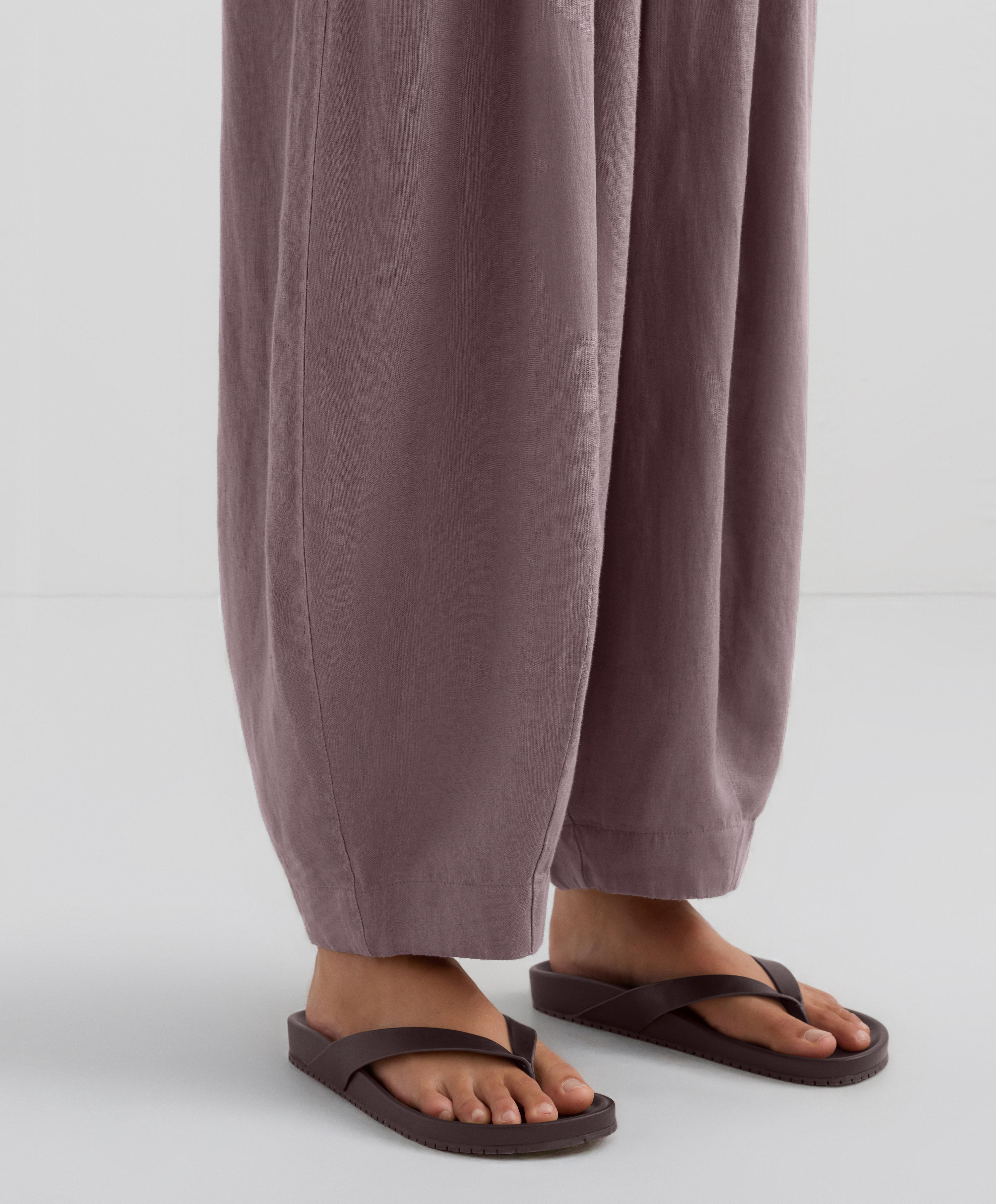 100% linen balloon trousers — DUSTY LILAC