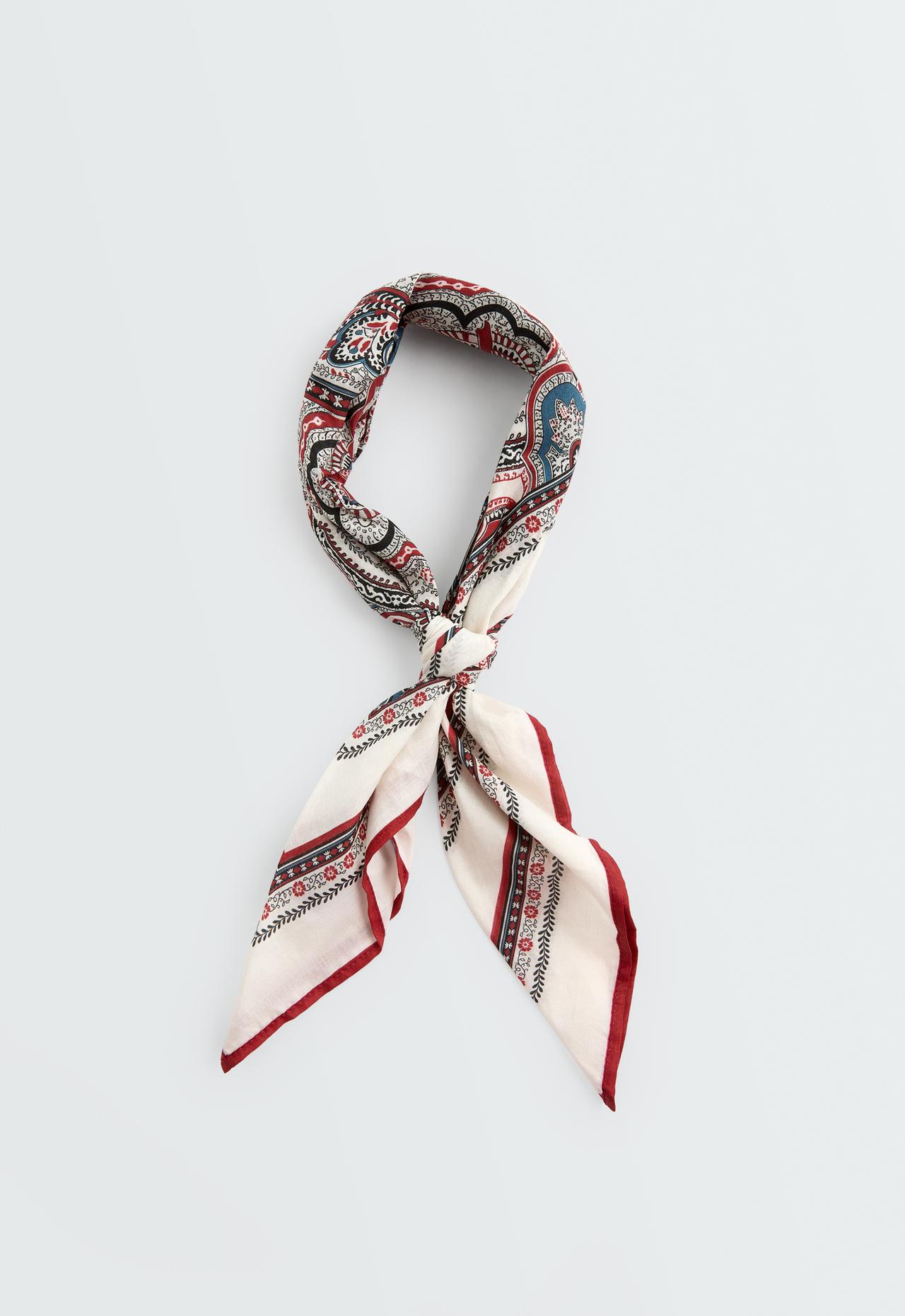 100% cotton paisley scarf — BEIGE