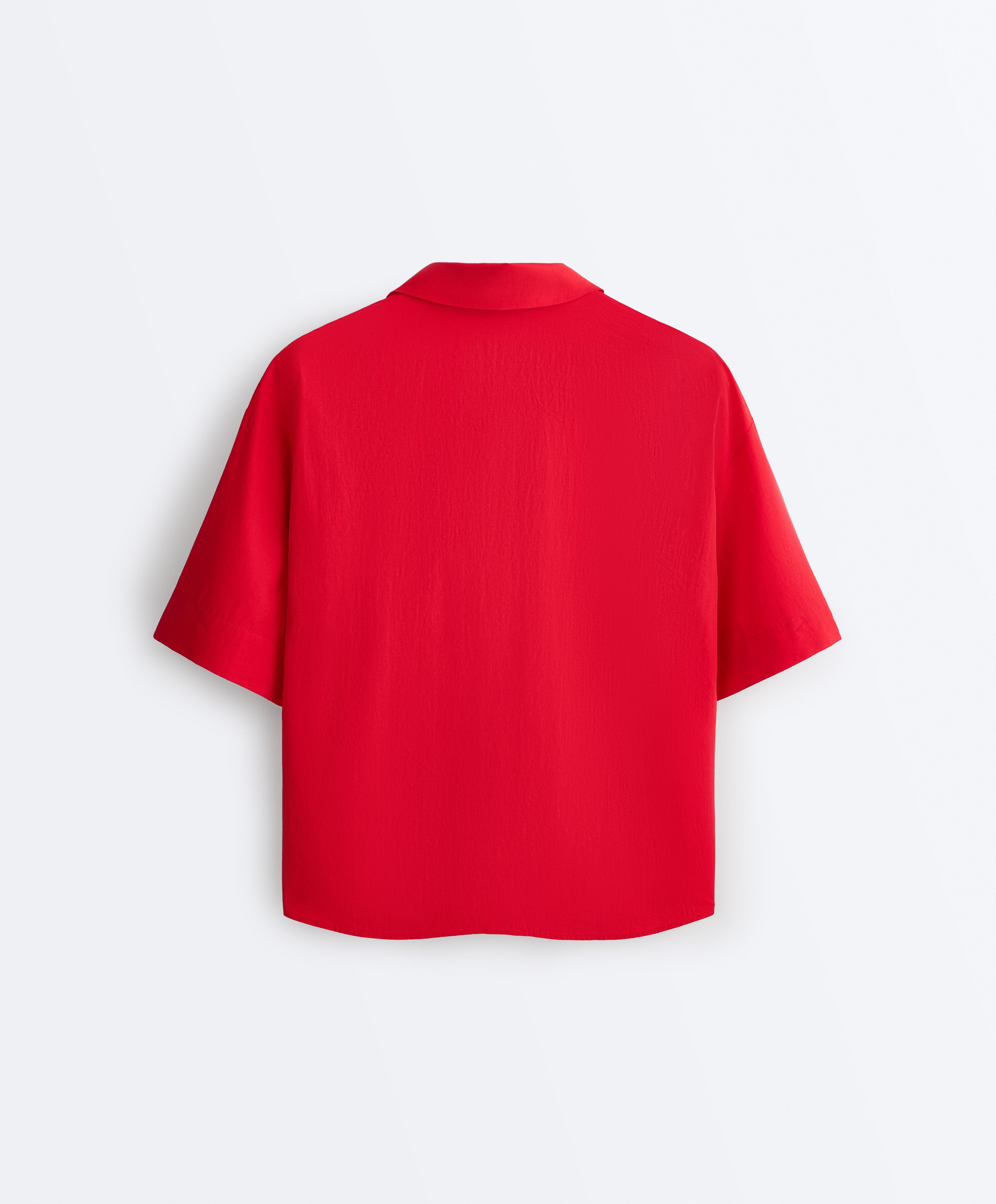 100% cotton poplin polo shirt — BRIGHT RED