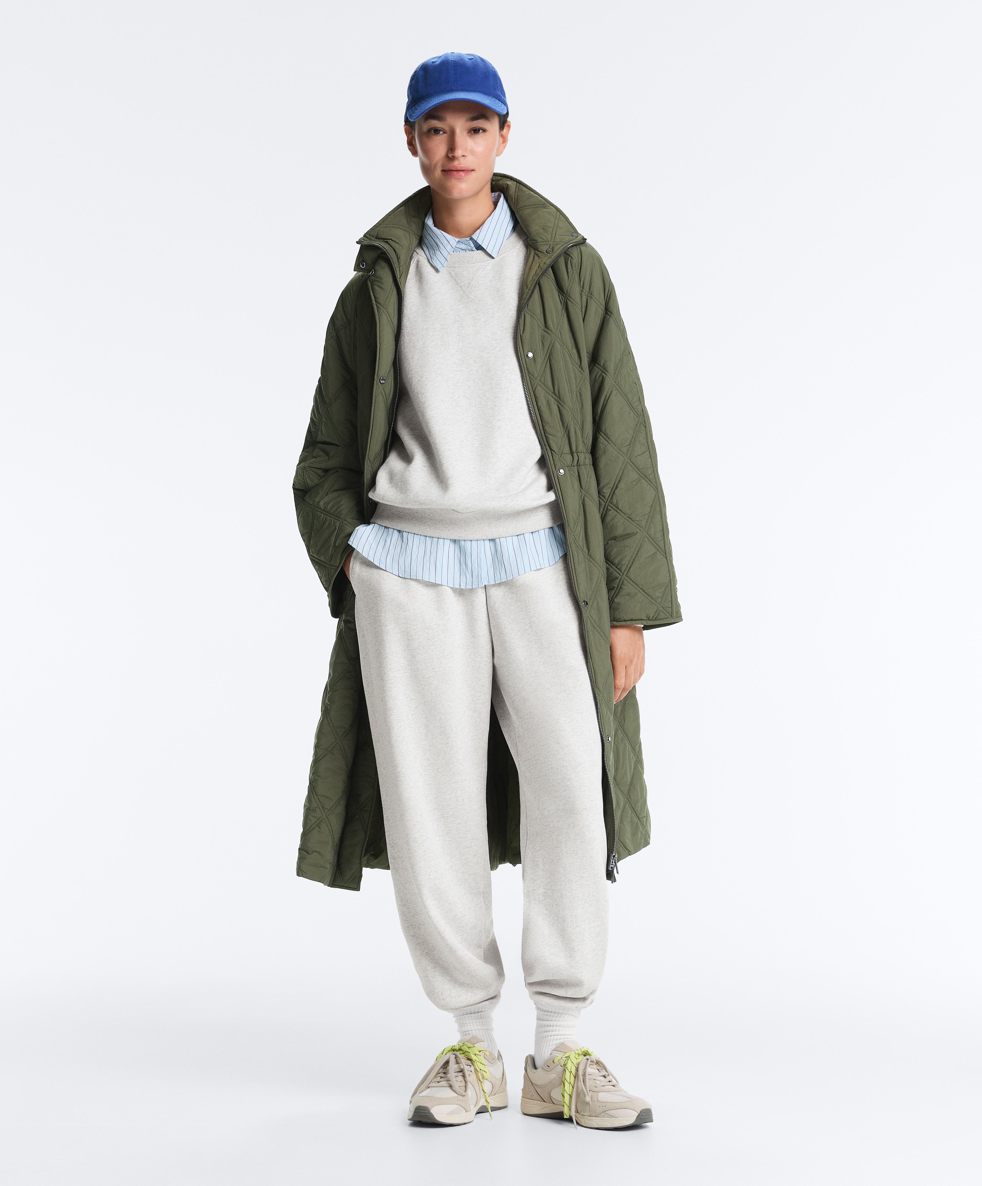 Cotton blend fleece joggers — PALE GREY MELANGE