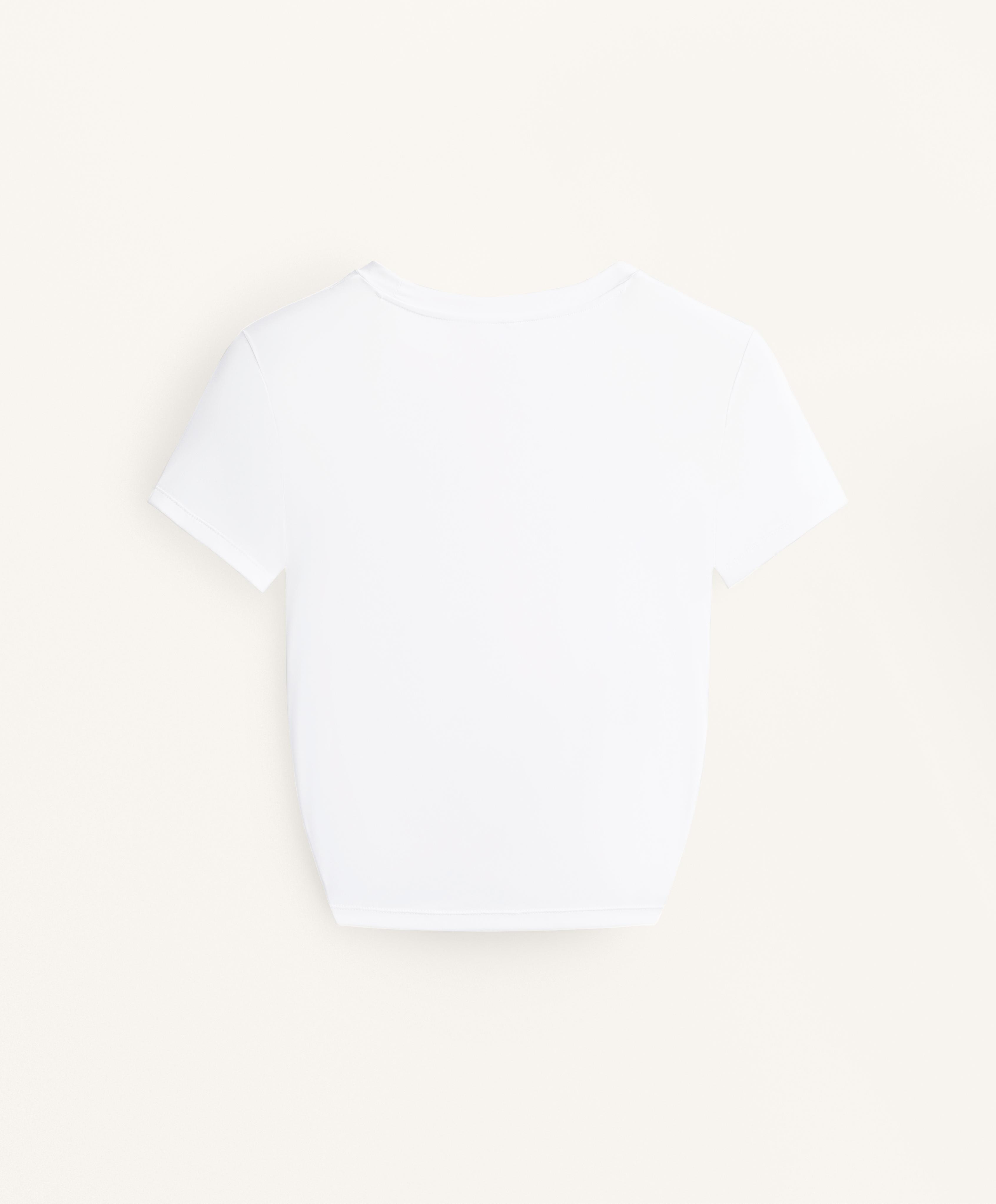 Camiseta crop manga corta frunce