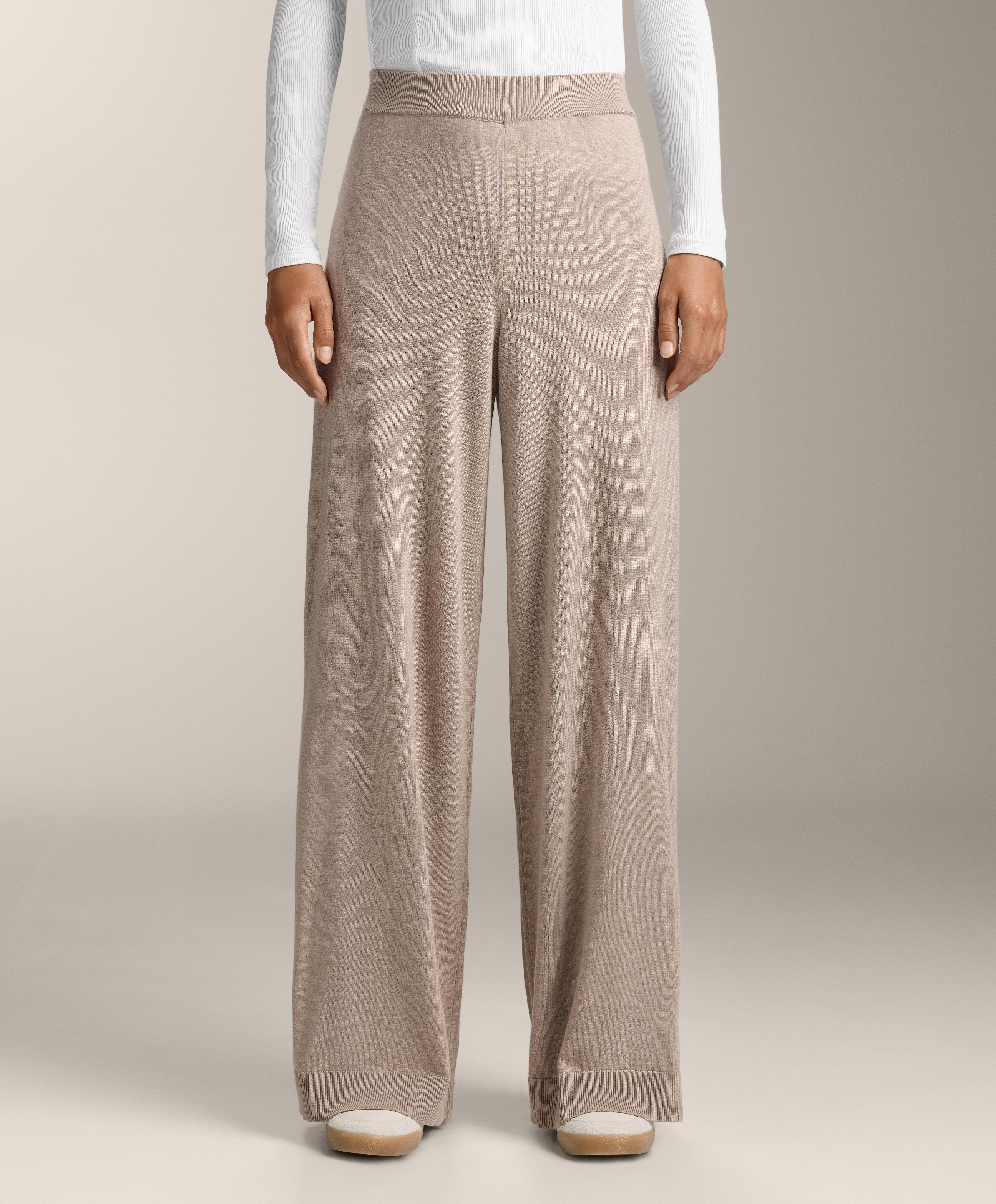 Pantaloni dritti in maglia 10% cashmere Pantaloni dritti in maglia 10% cashmere