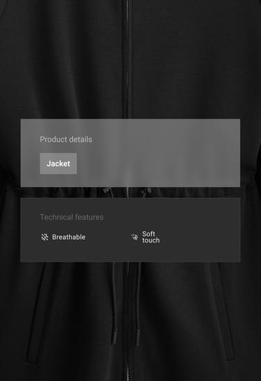 Long modal hooded jacket — BLACK 2