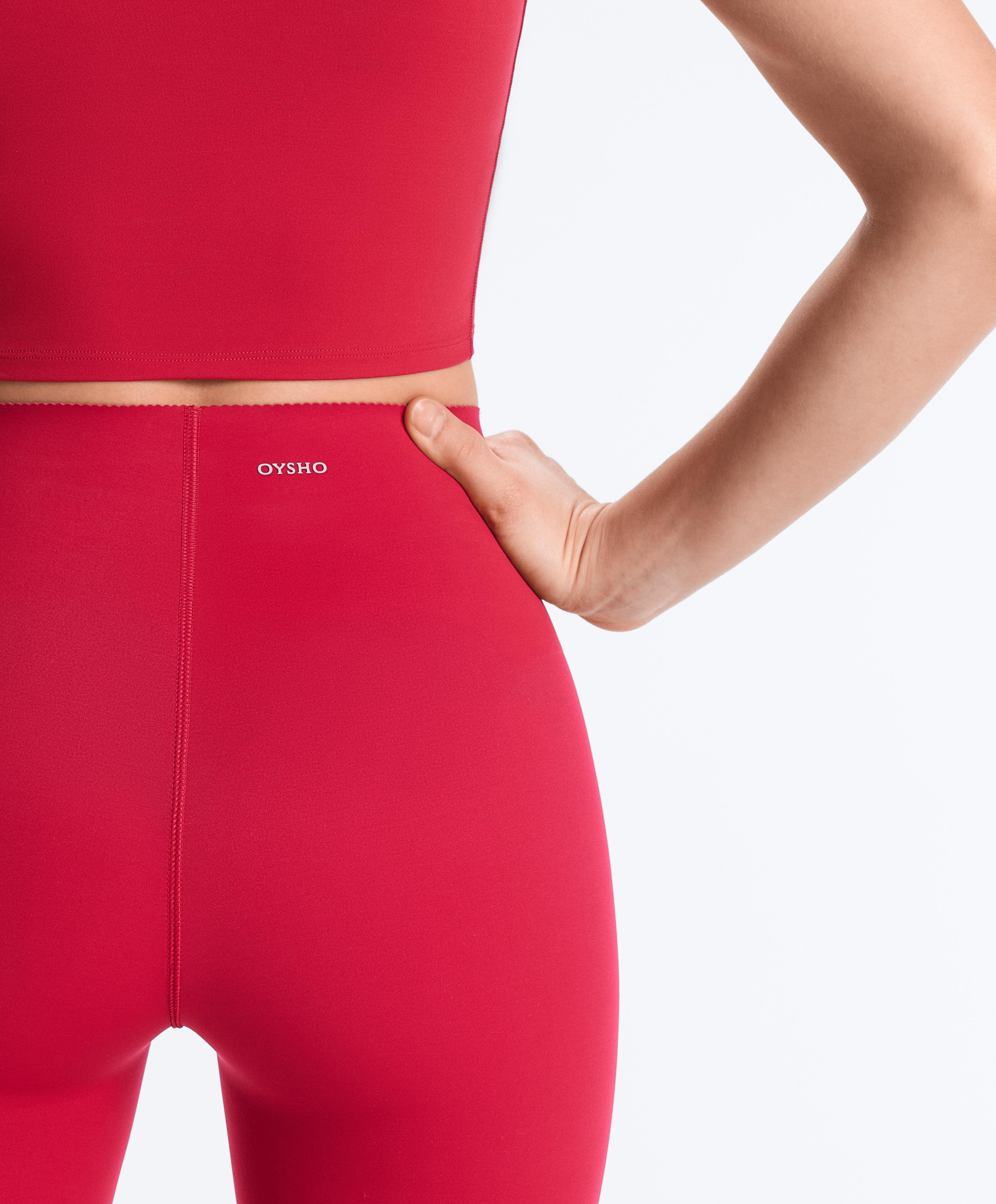 Extra-compressive core-control 65cm ankle-length leggings — RED