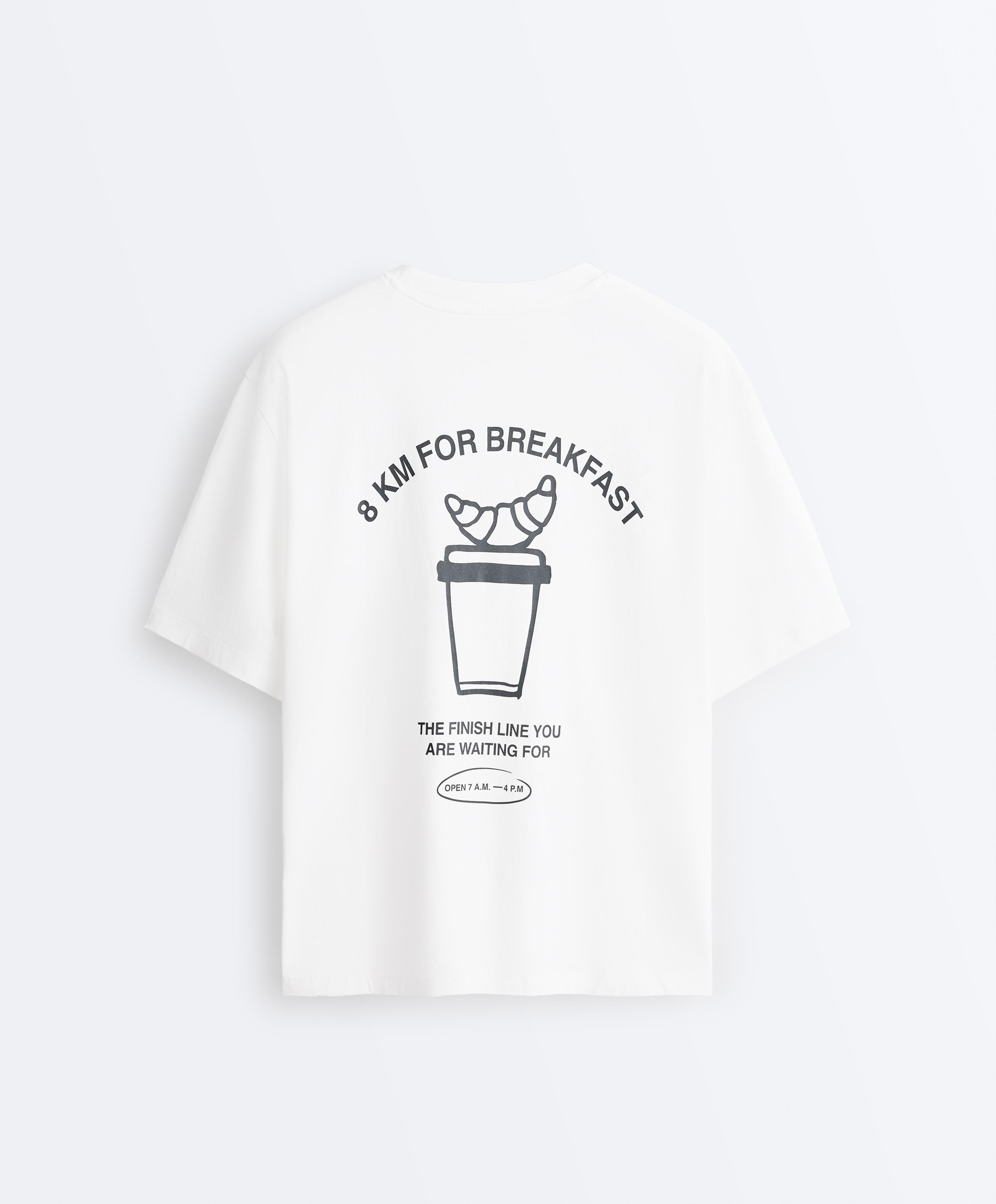 Boxy cotton blend slogan T-shirt — WHITE