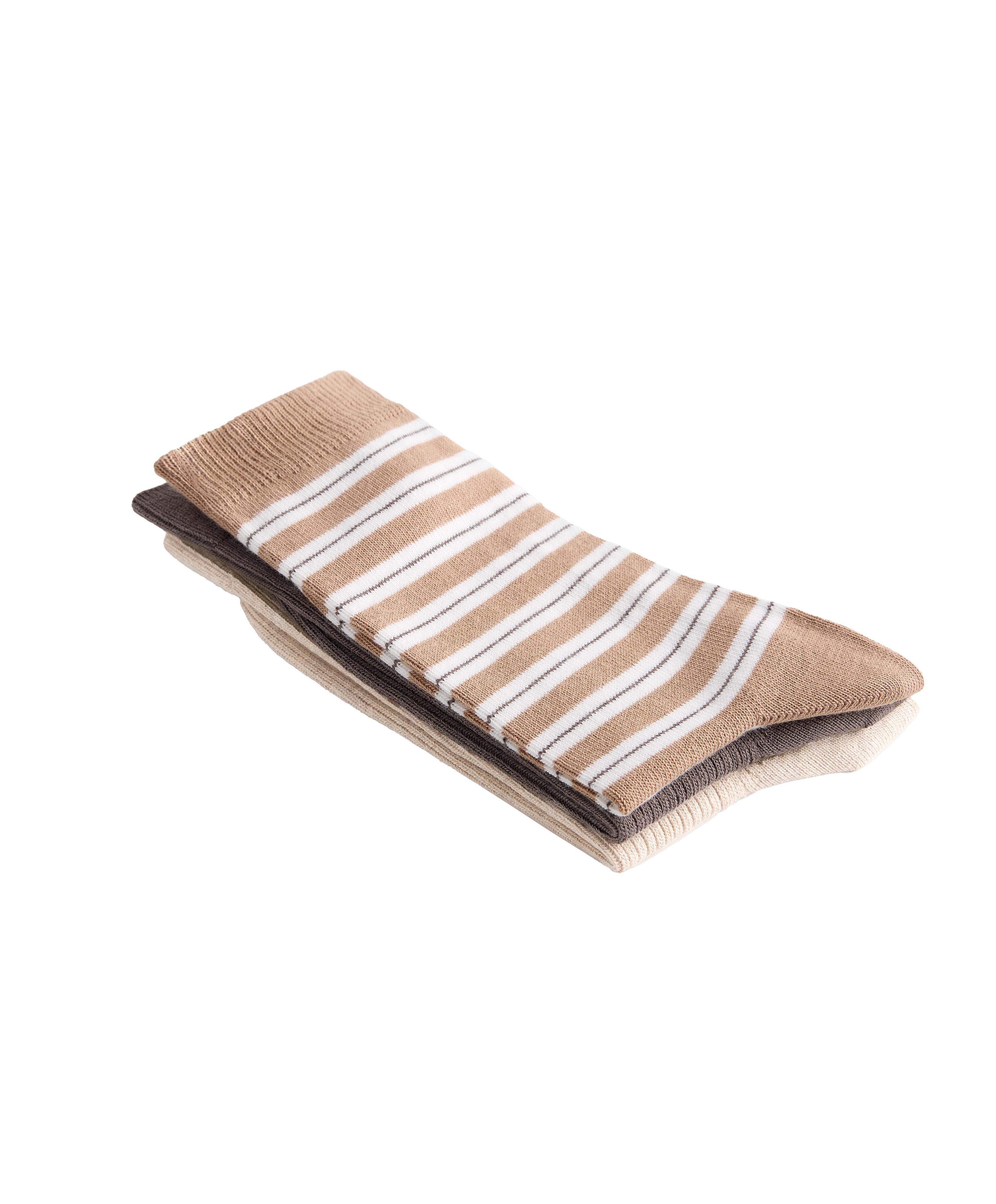 3 pairs of cotton blend classic socks — DARK MINK