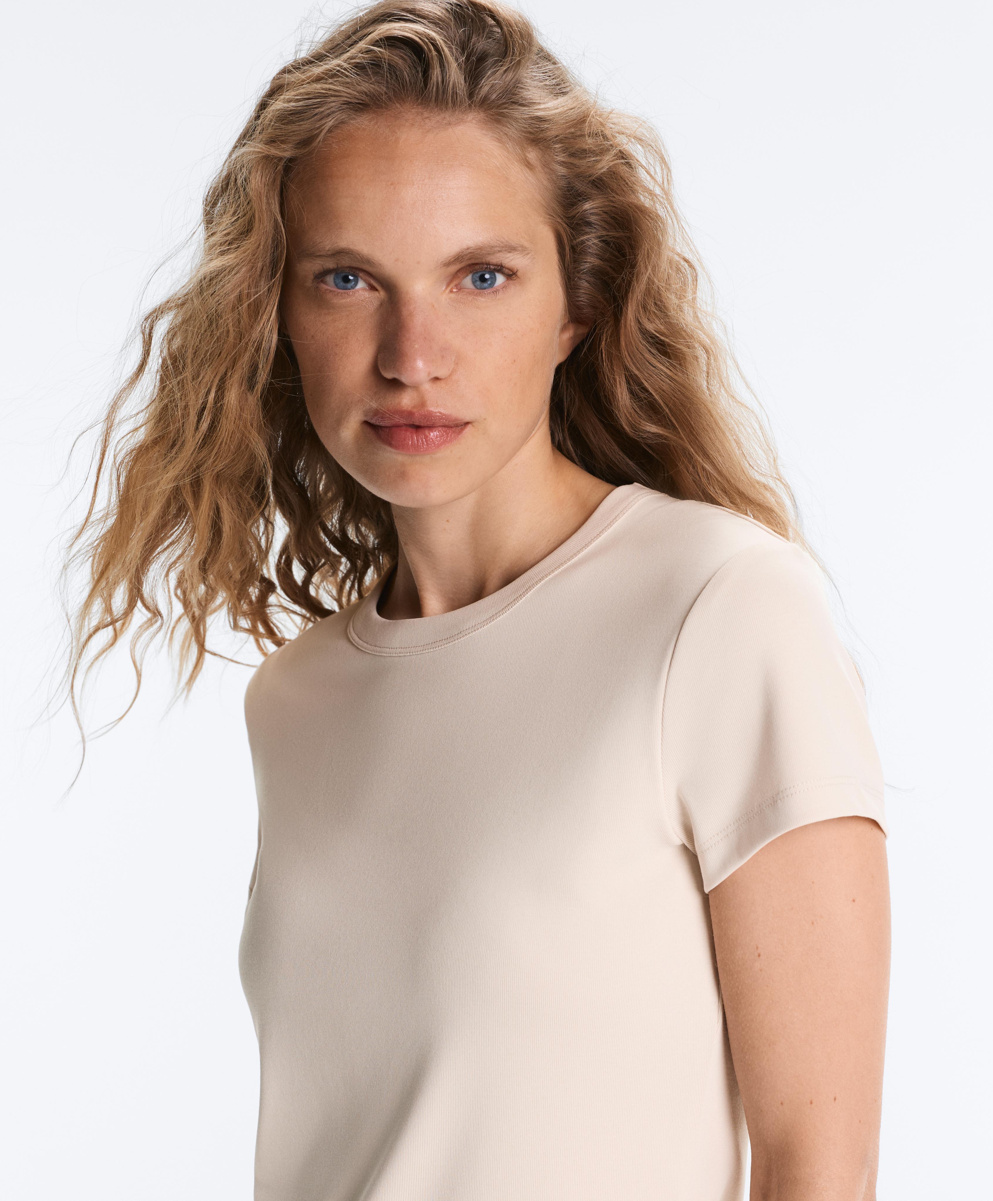 Fitted modal rib short-sleeve T-shirt — SANDY          