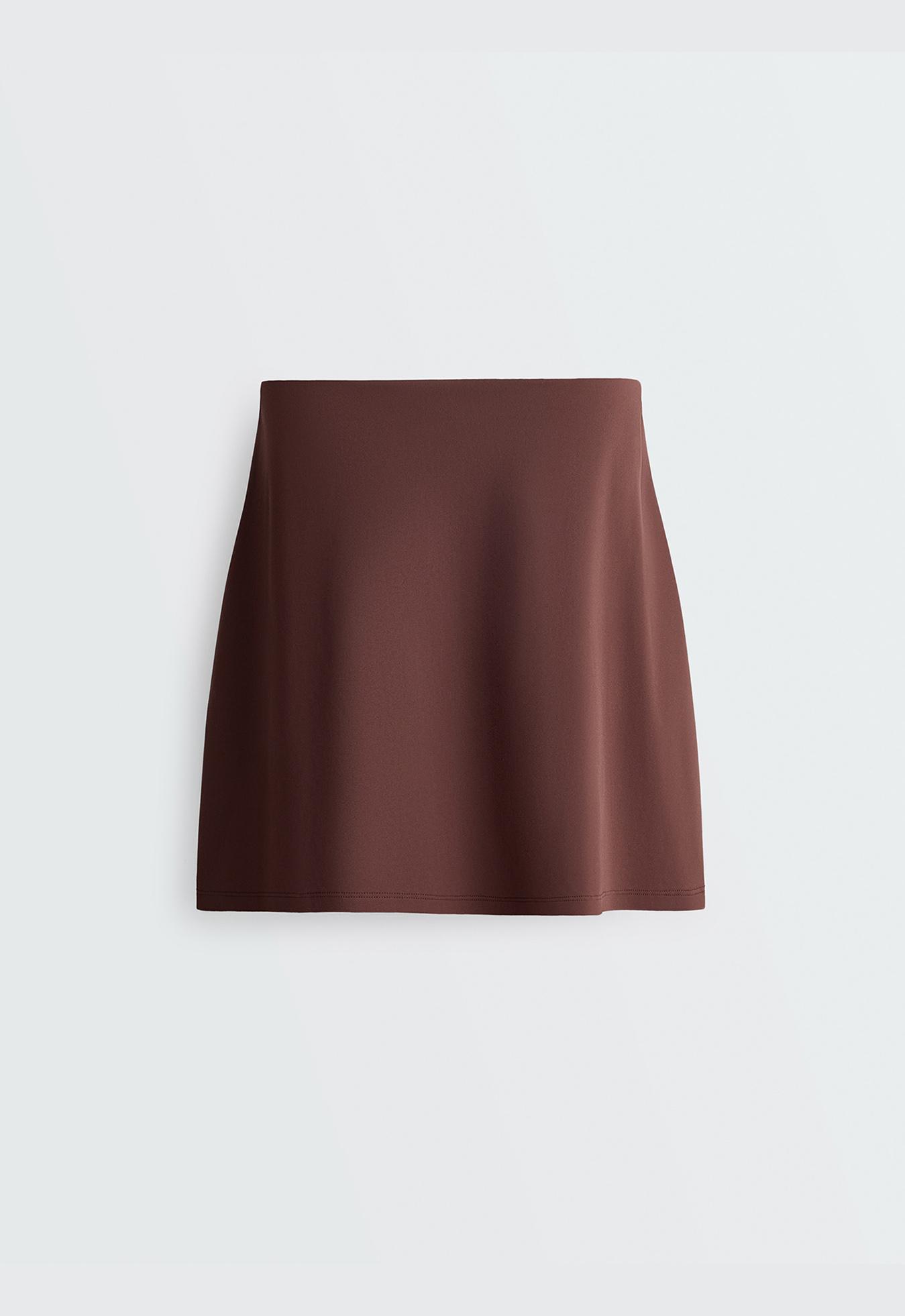 High-rise Comfortlux mini skirt — CHOCOLATE