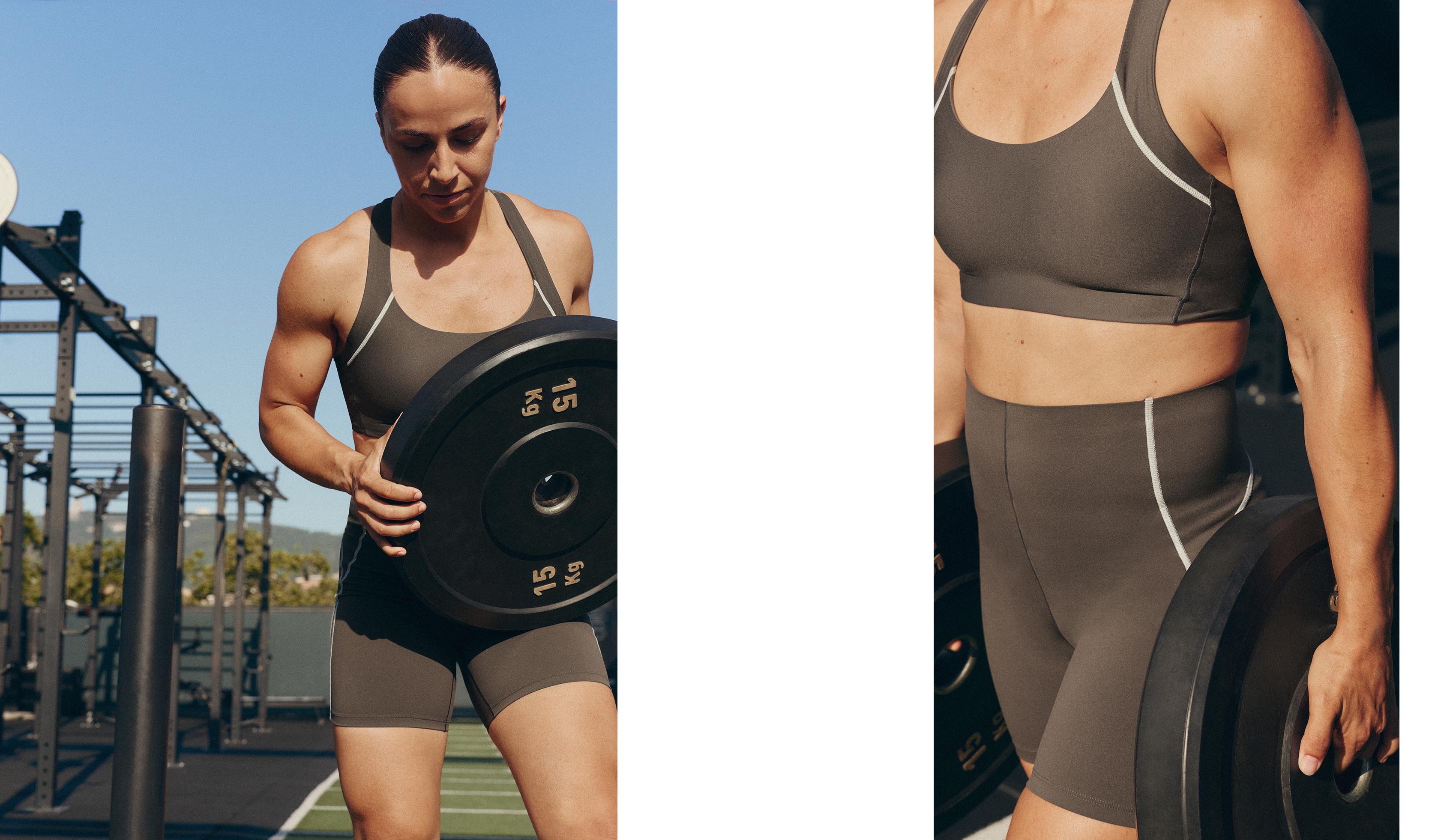 Perfect-adapt medium-support reflective sports bra — CHARCOAL GREY