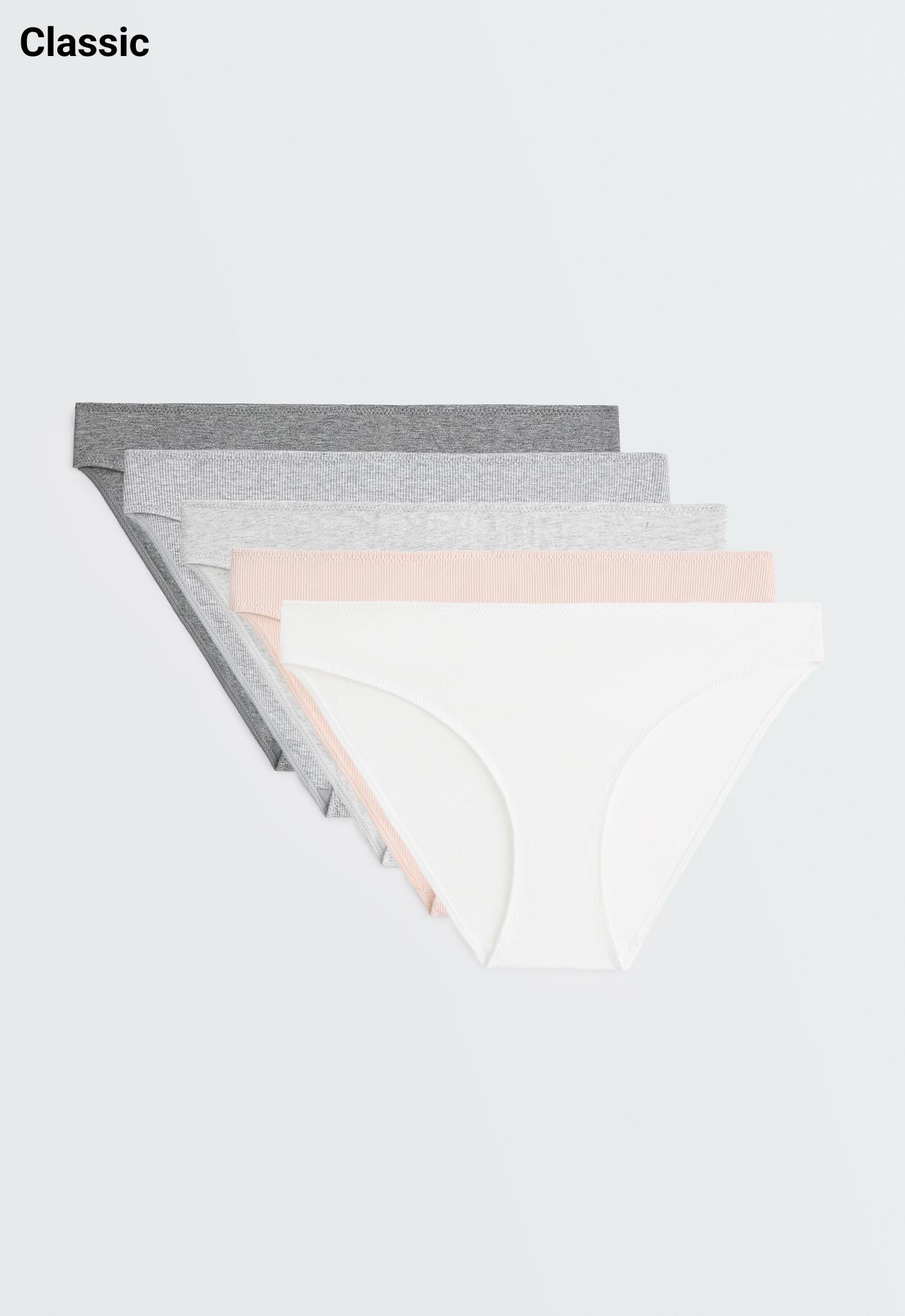 5 cotton rib classic briefs — GREY MELANGE