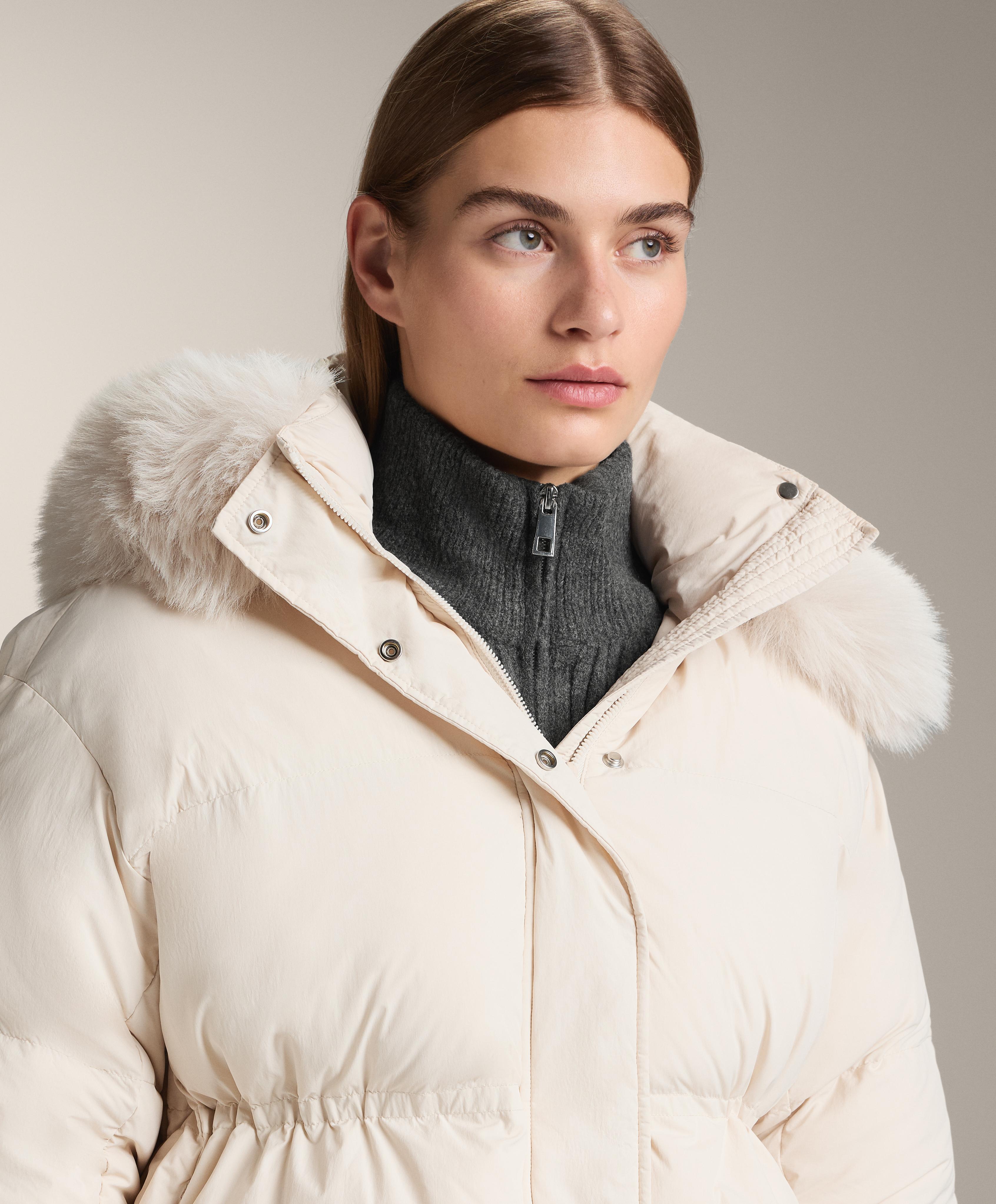 Short 100% down padded jacket — ECRU