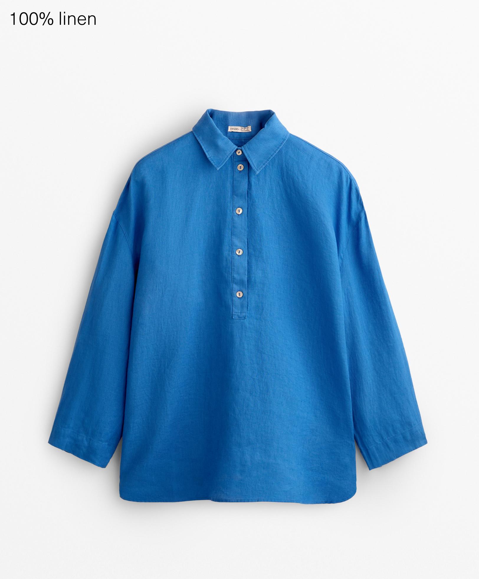 Oversize shirt in 100% linen