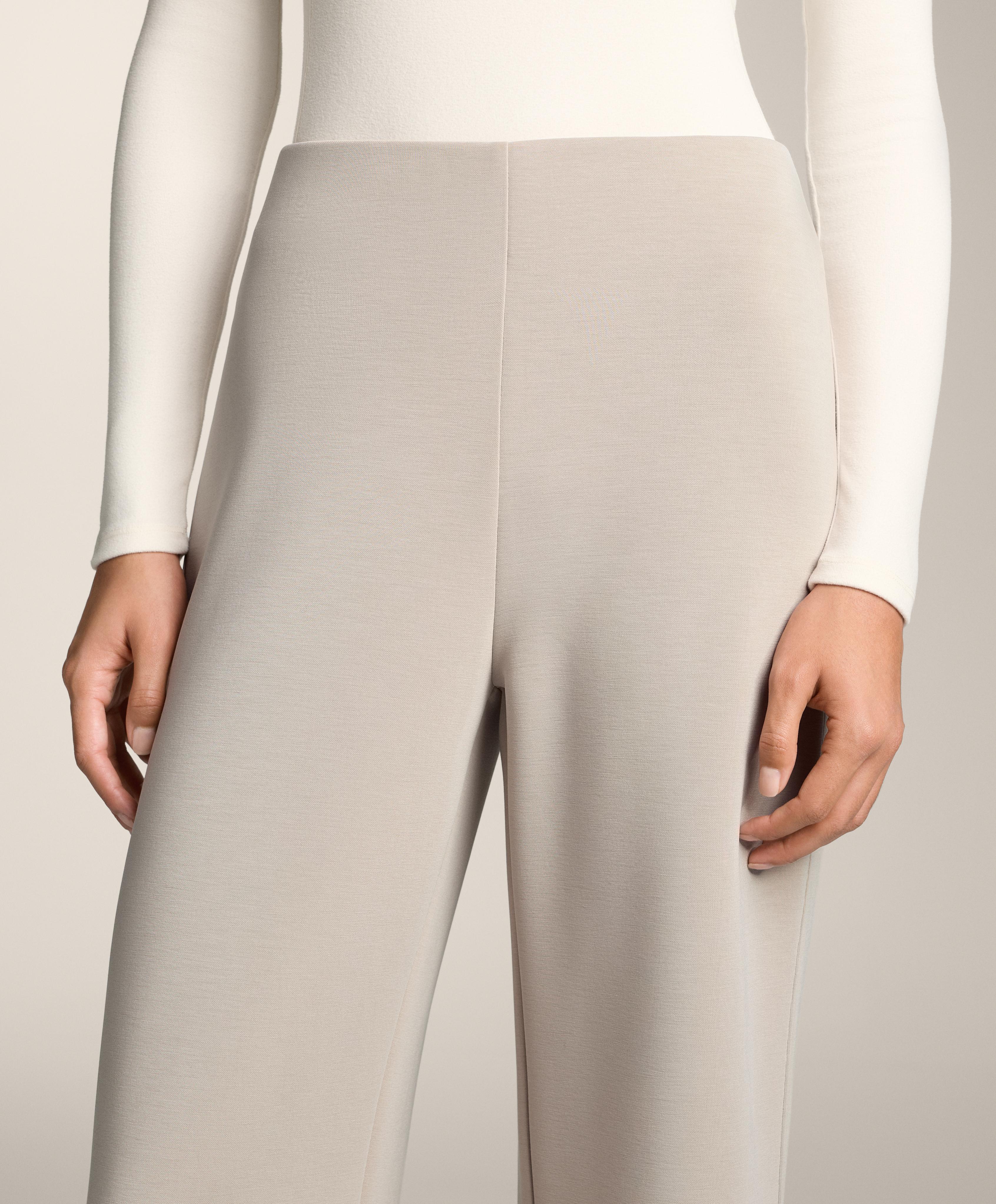 Super high-rise flare trousers with brushed modal — DUSTY TAUPE
