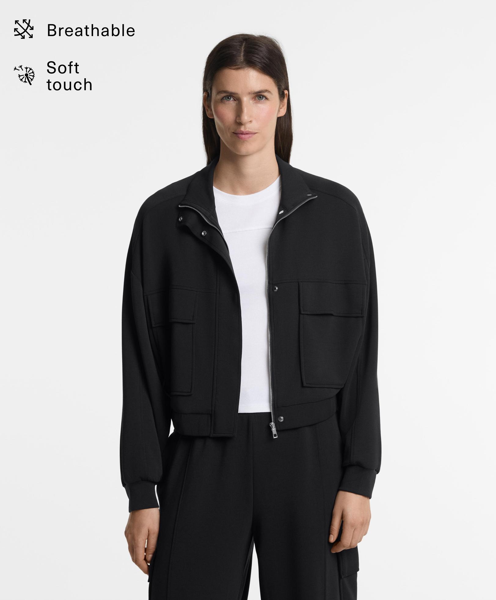 Soft-touch jacket with modal and pockets