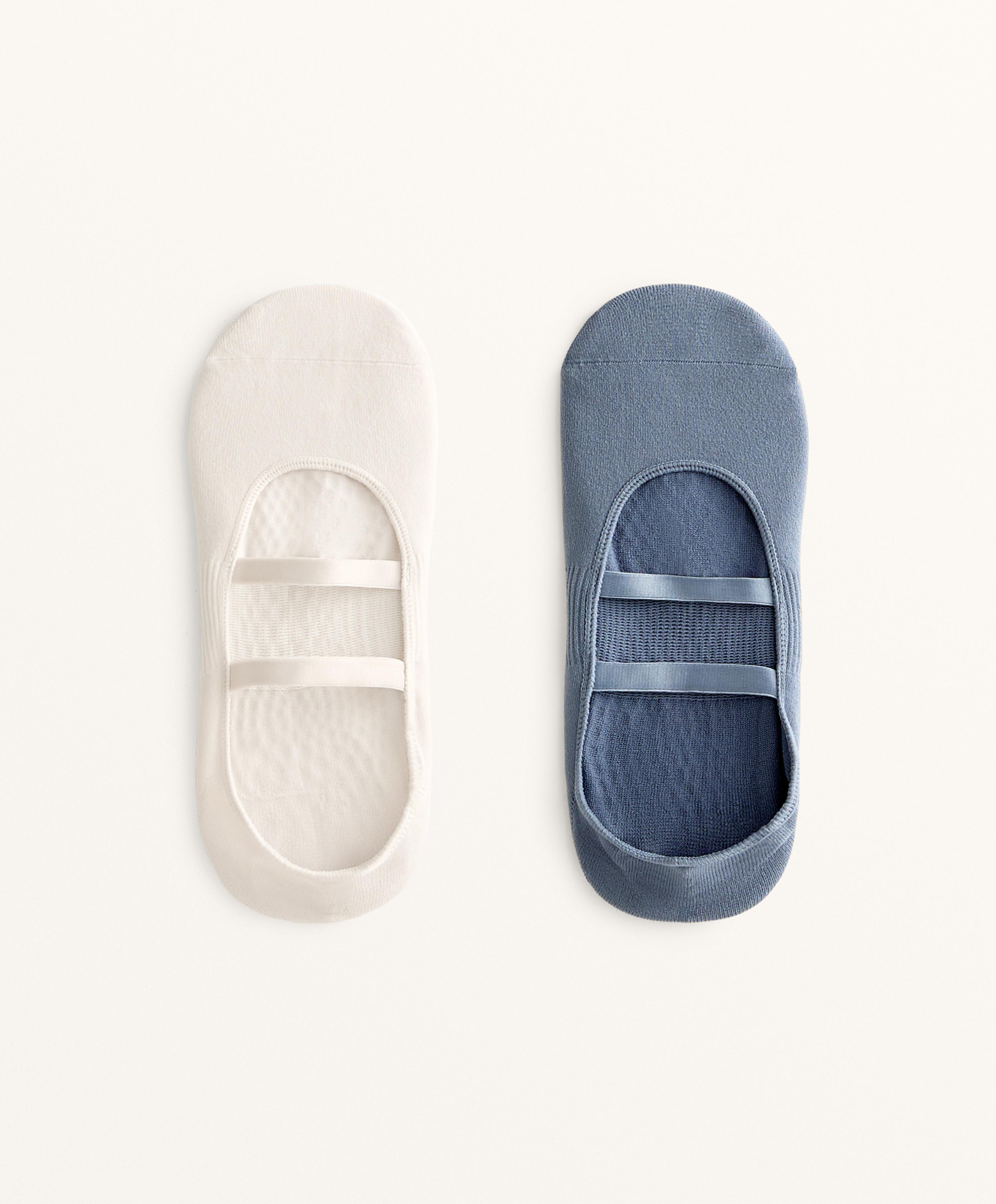 2 pares de calcetines yoga y pilates mezcla poliamida cintas paralelas