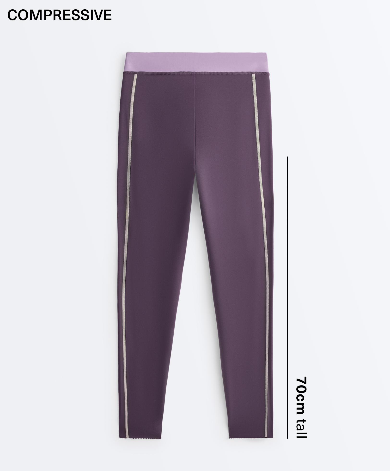 Compressive high rise 70cm ankle-length leggings — WASHED PURPLE