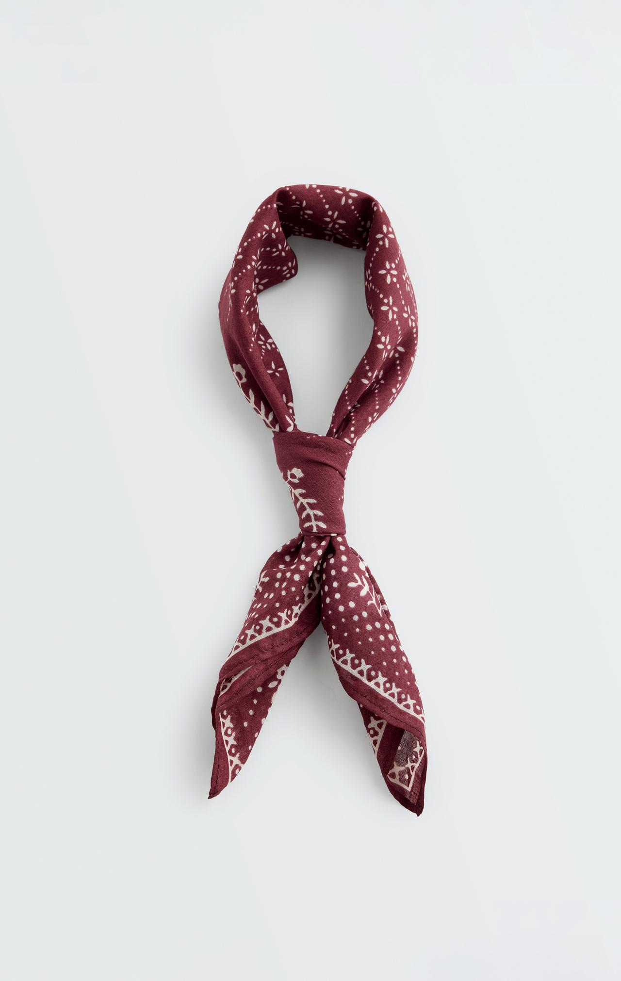 100% cotton print bandana — BURGUNDY