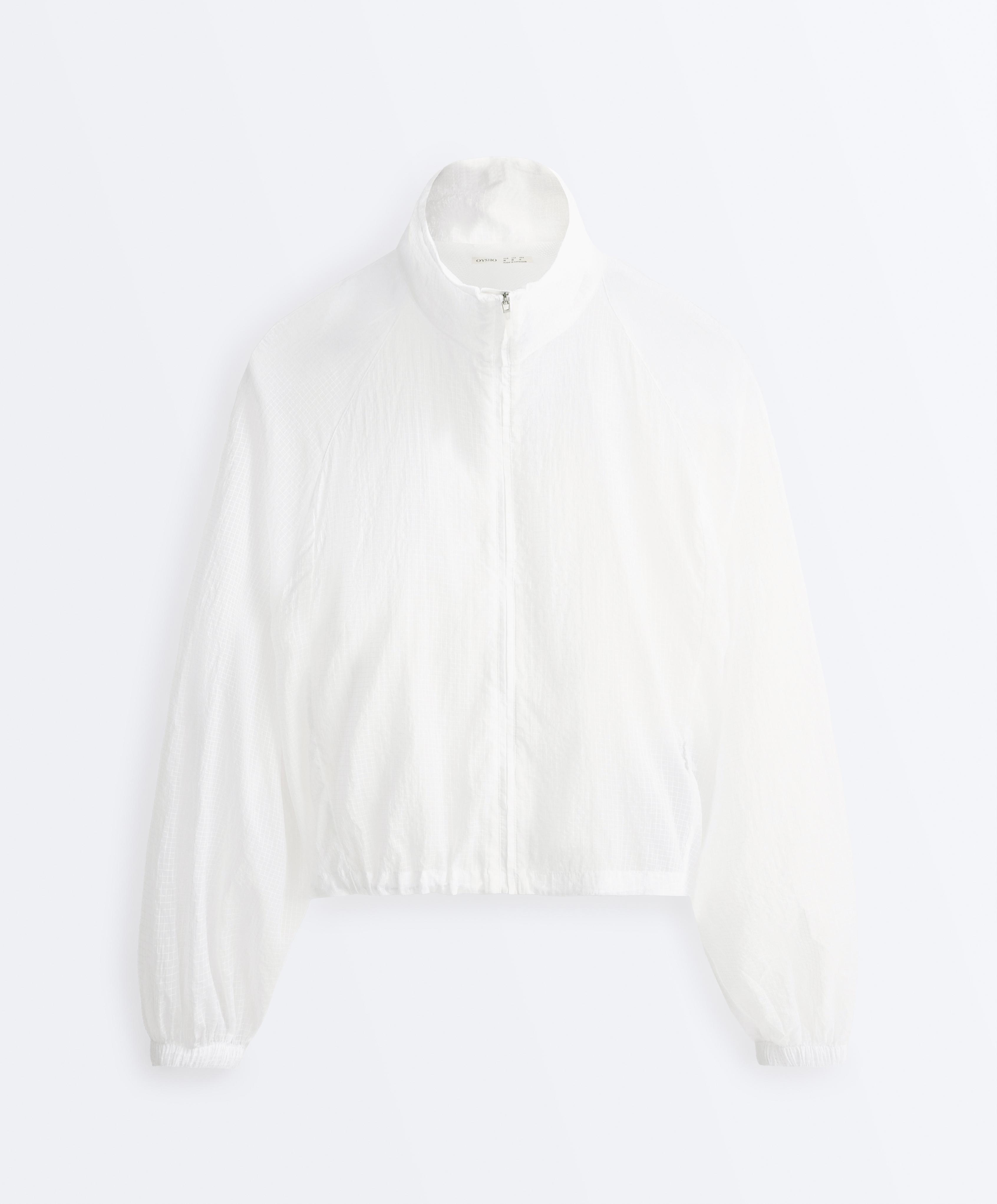 Check track jacket — WHITE