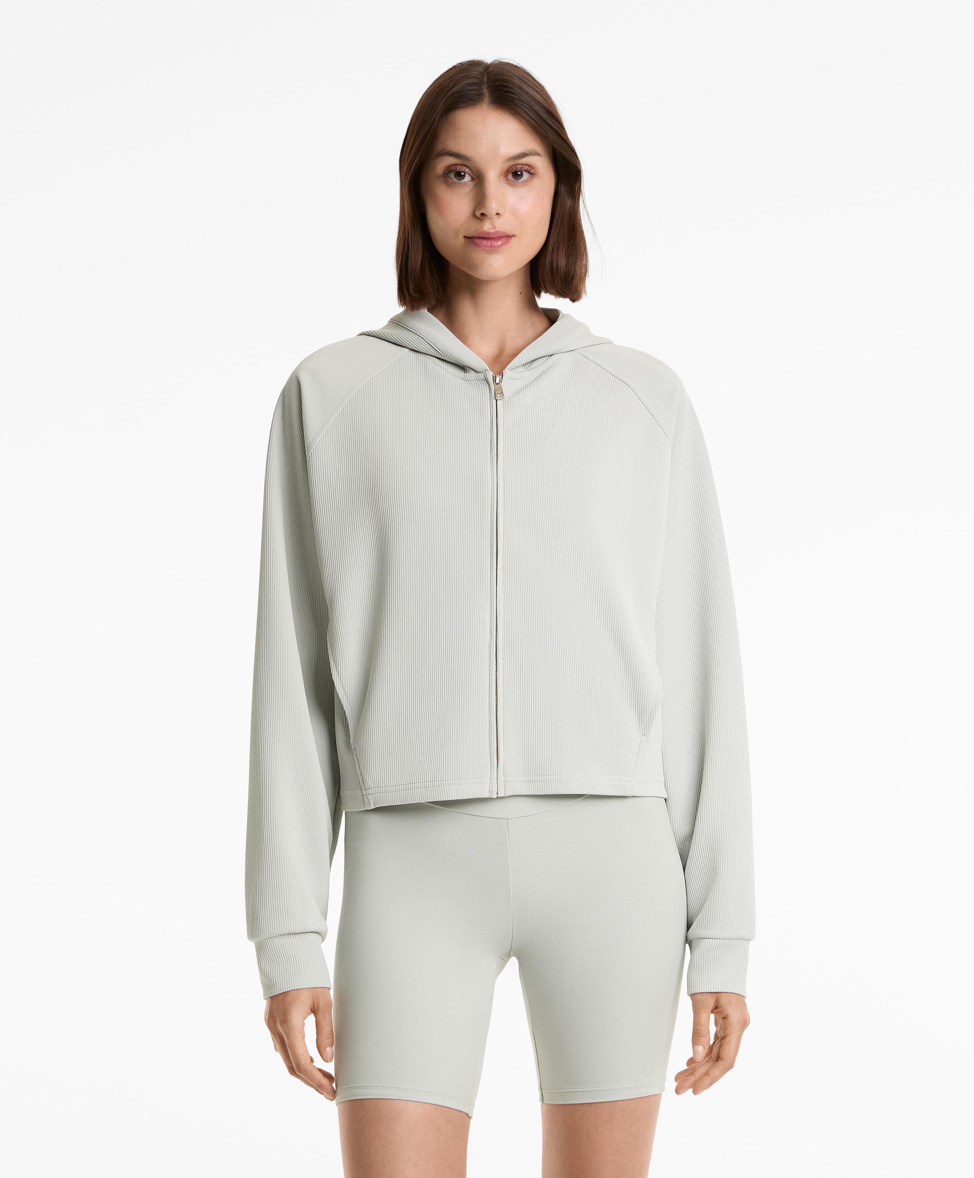 Veste rib à capuche 29% modal - Soldes Veste rib à capuche 29% modal - Soldes