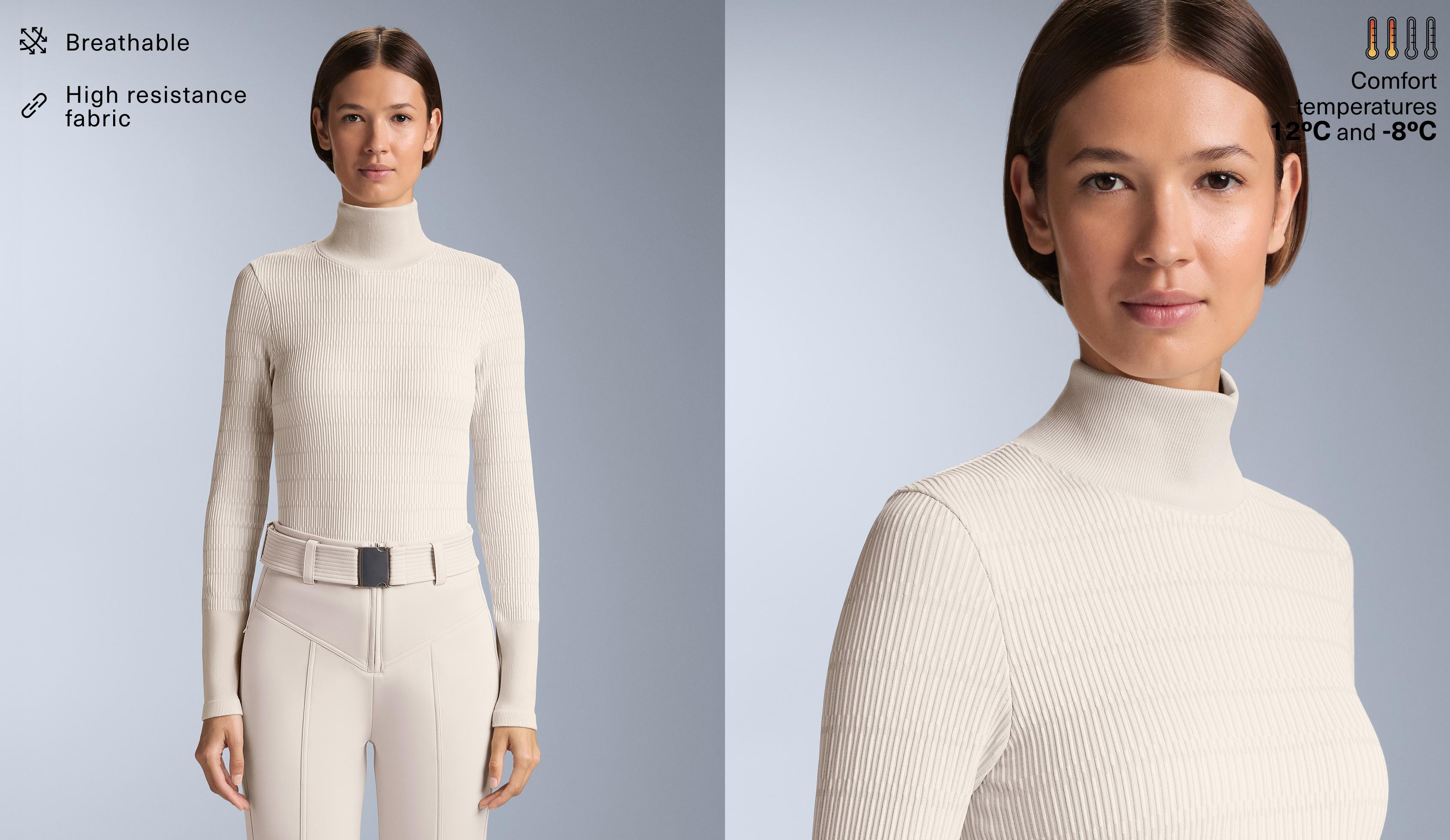 Geometric seamless thermal base layer T-shirt