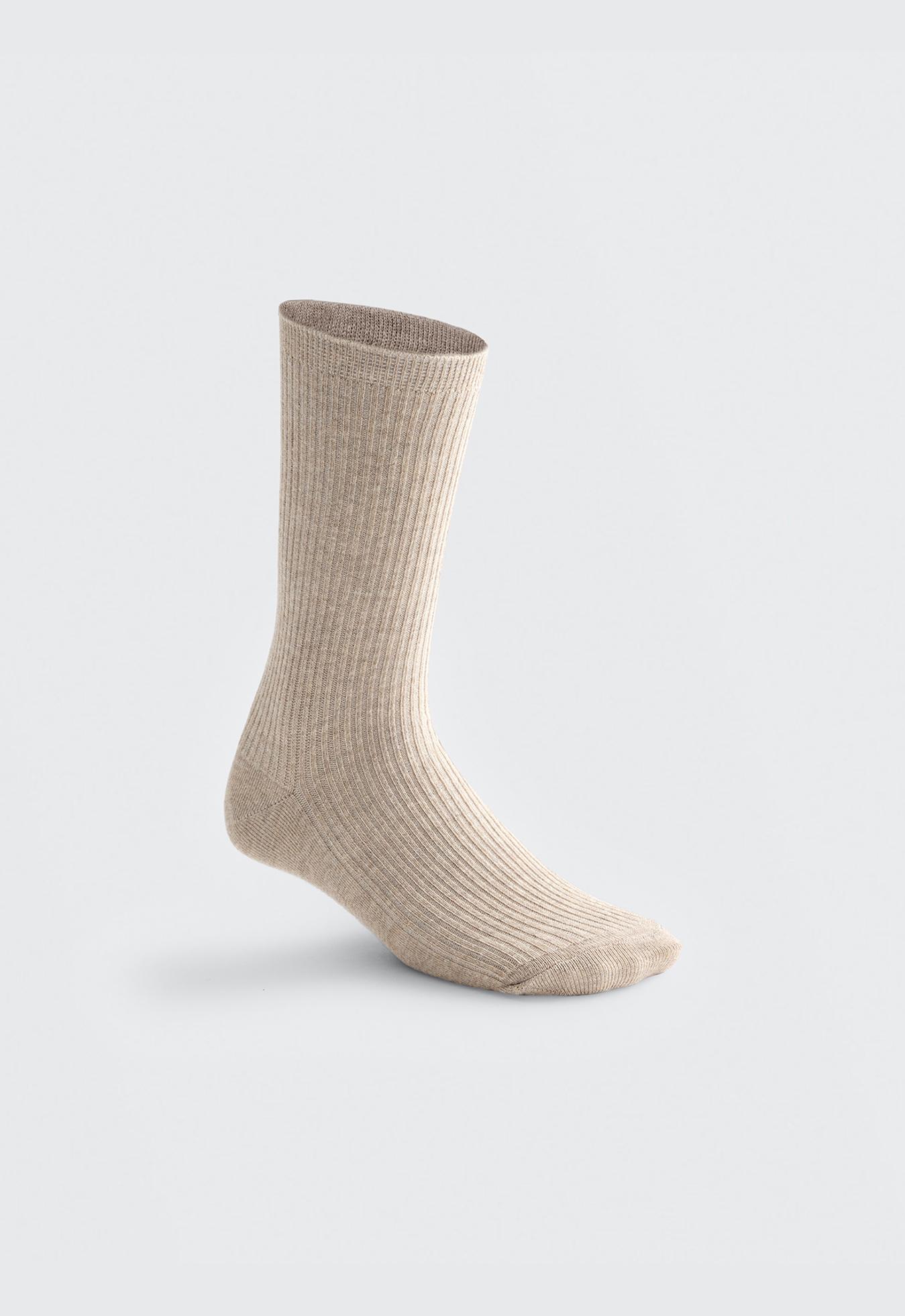 5 pairs of cotton blend classic socks — SAND MELANGE