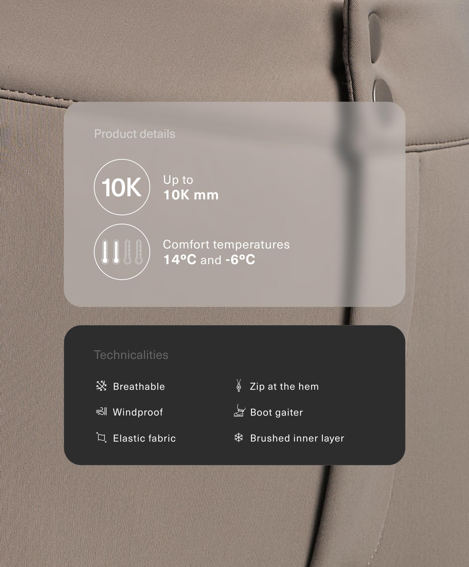 Water-resistant flare stretch SKI trousers