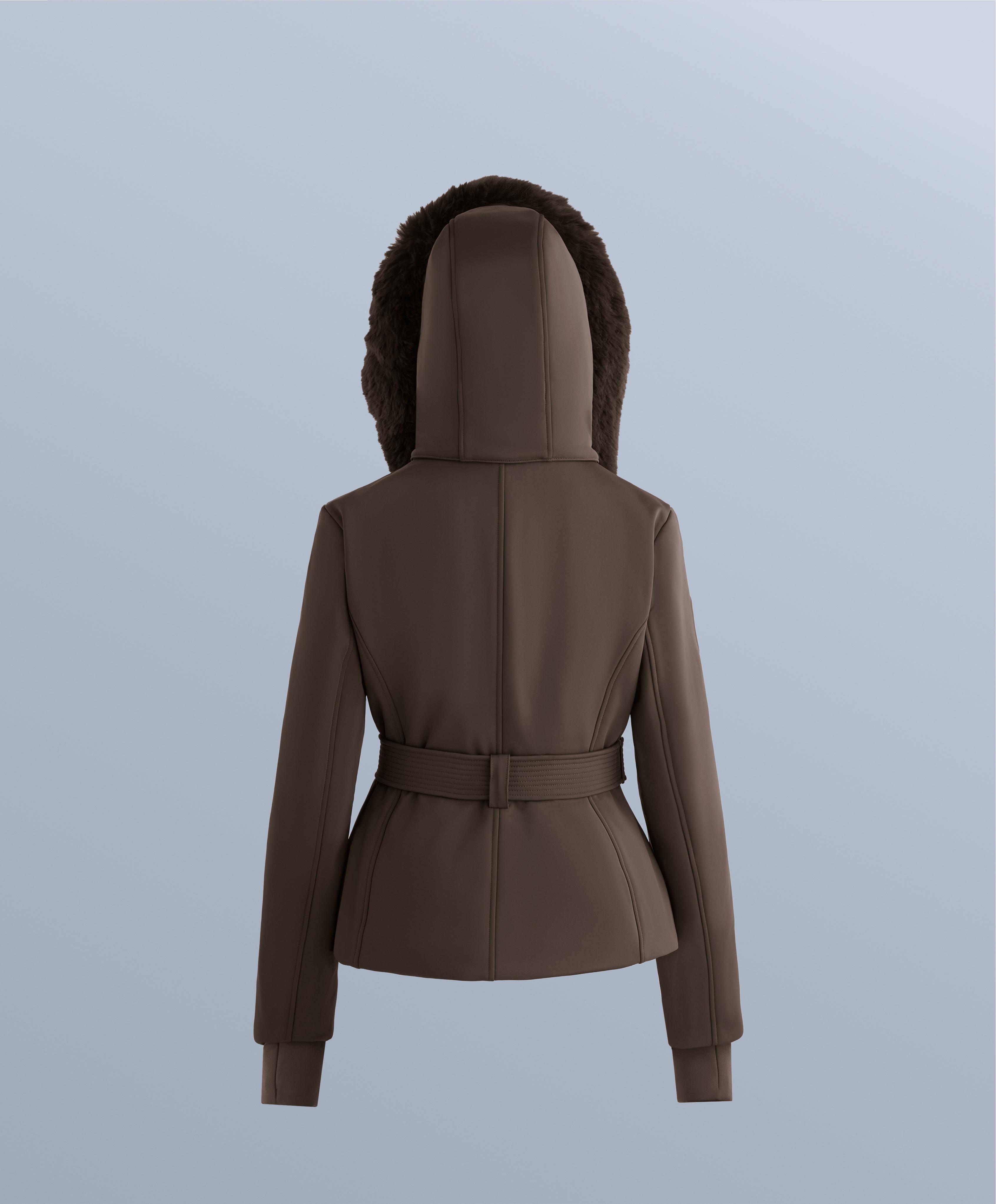 Primaloft® SKI water-resistant super-slim fit jacket — DARK BROWN