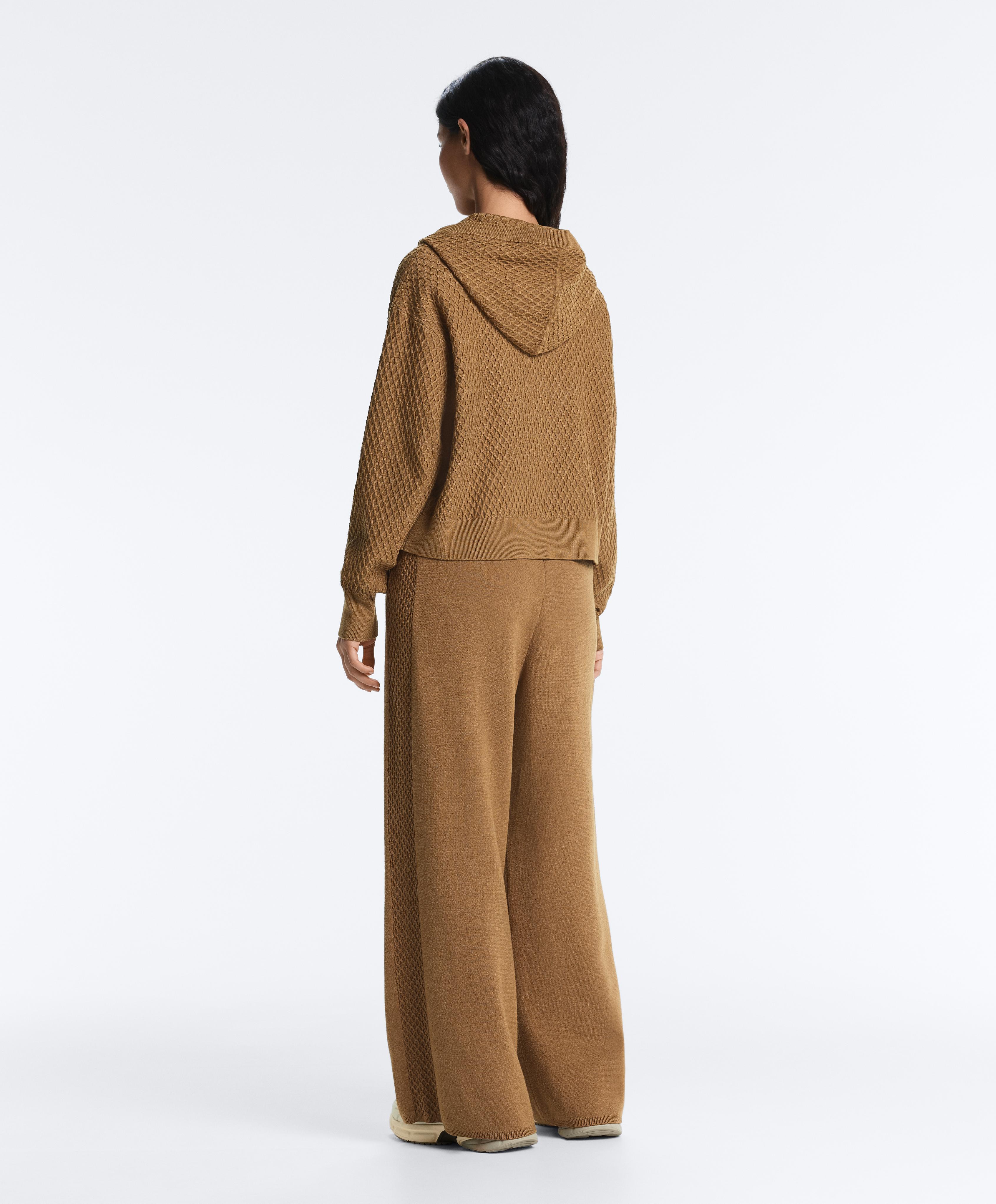 Straight-leg trousers with side knit structure — COPPER