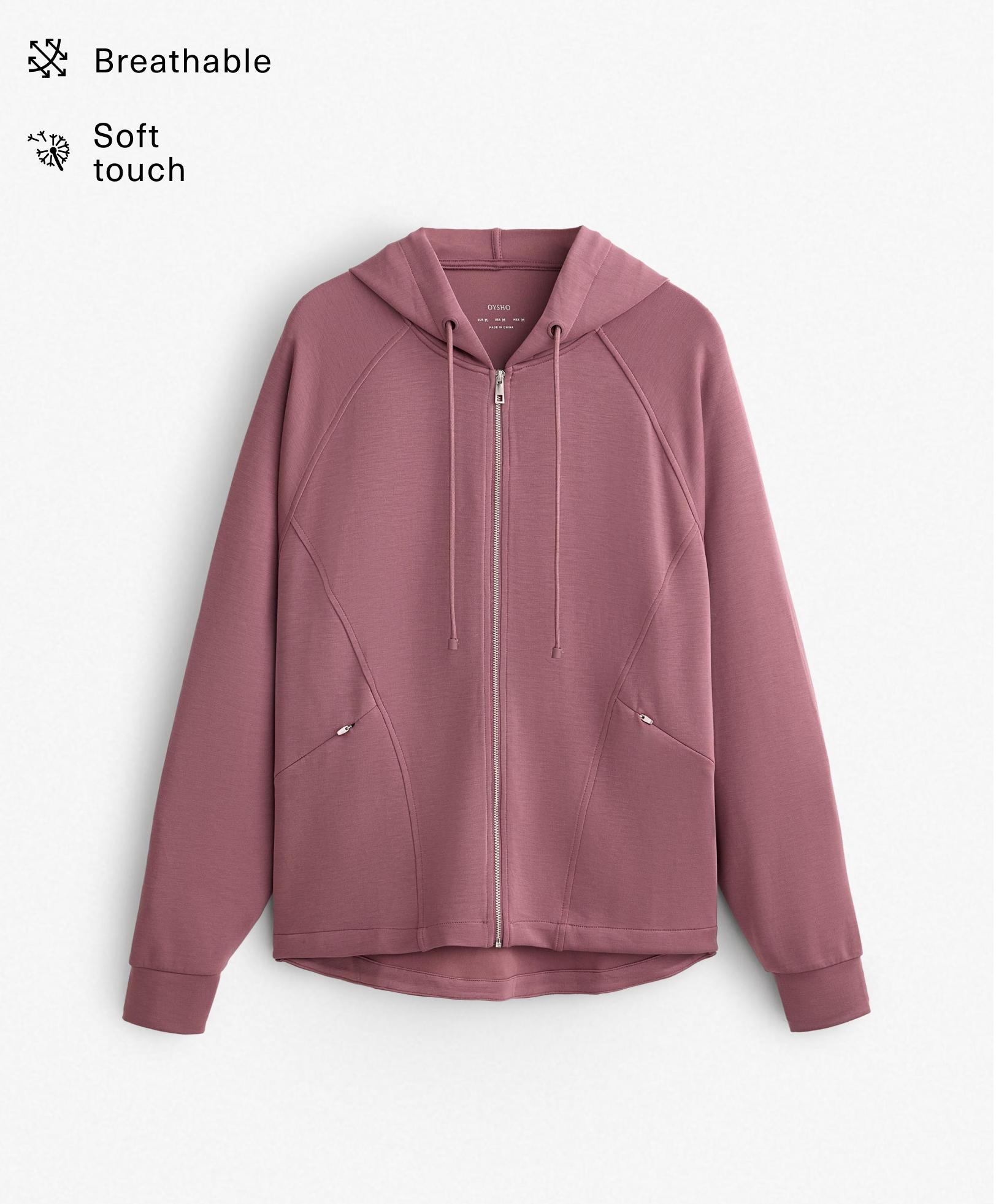 Veste boxy à capuche avec modal au toucher doux Veste boxy à capuche avec modal au toucher doux