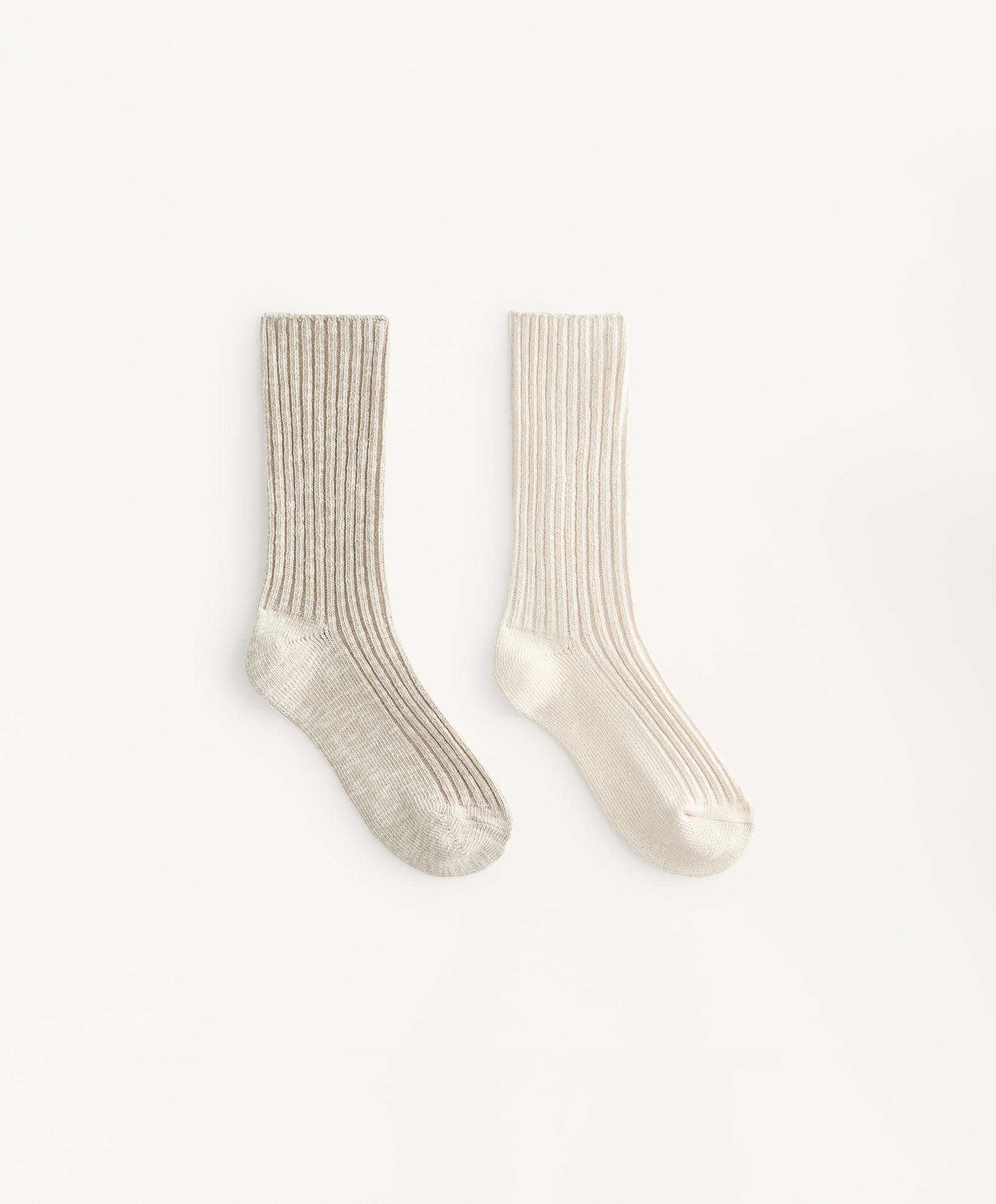 2 pairs of classic rib socks — LIGHT MINK