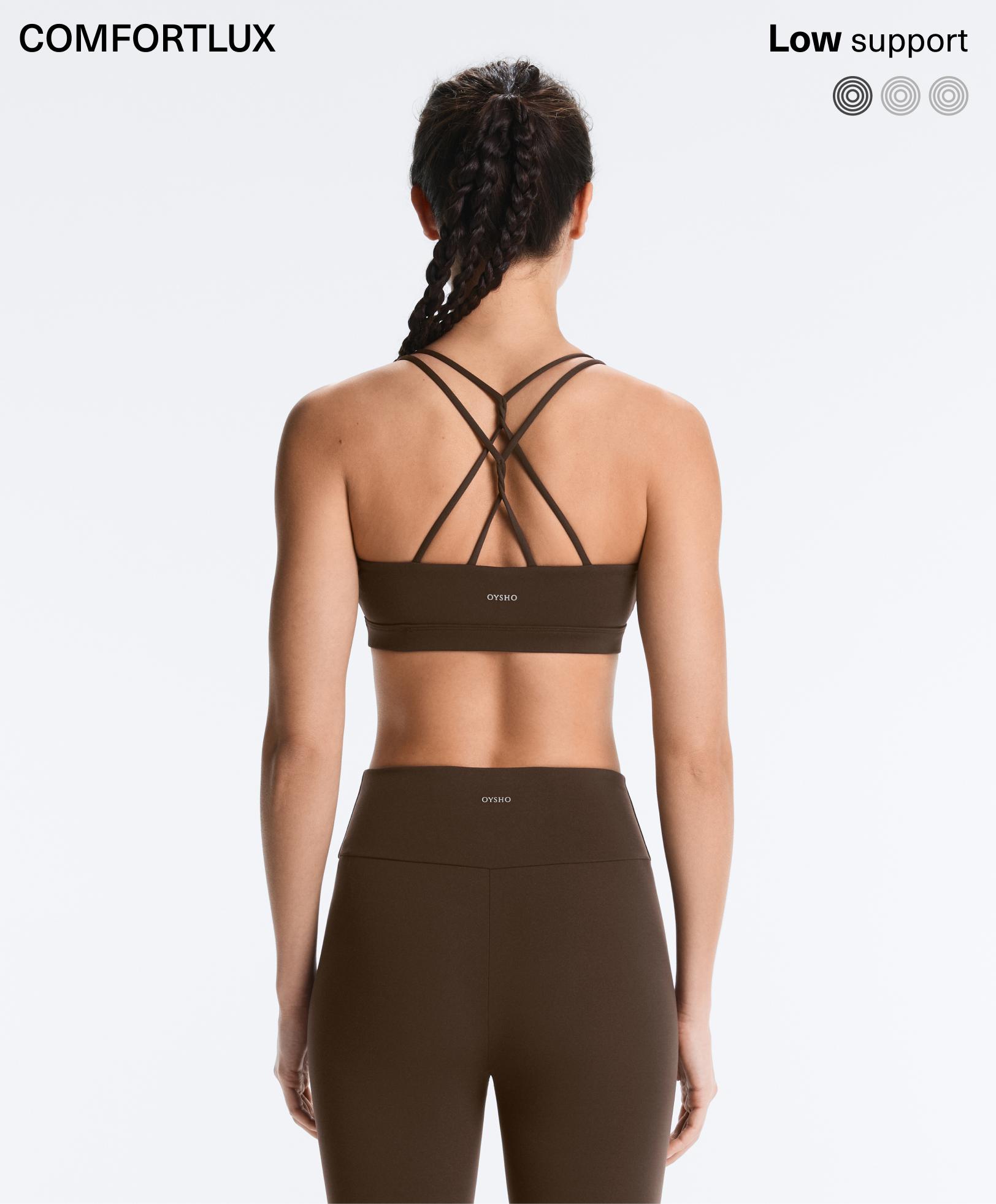 Comfortlux light support sports bra with crossover straps