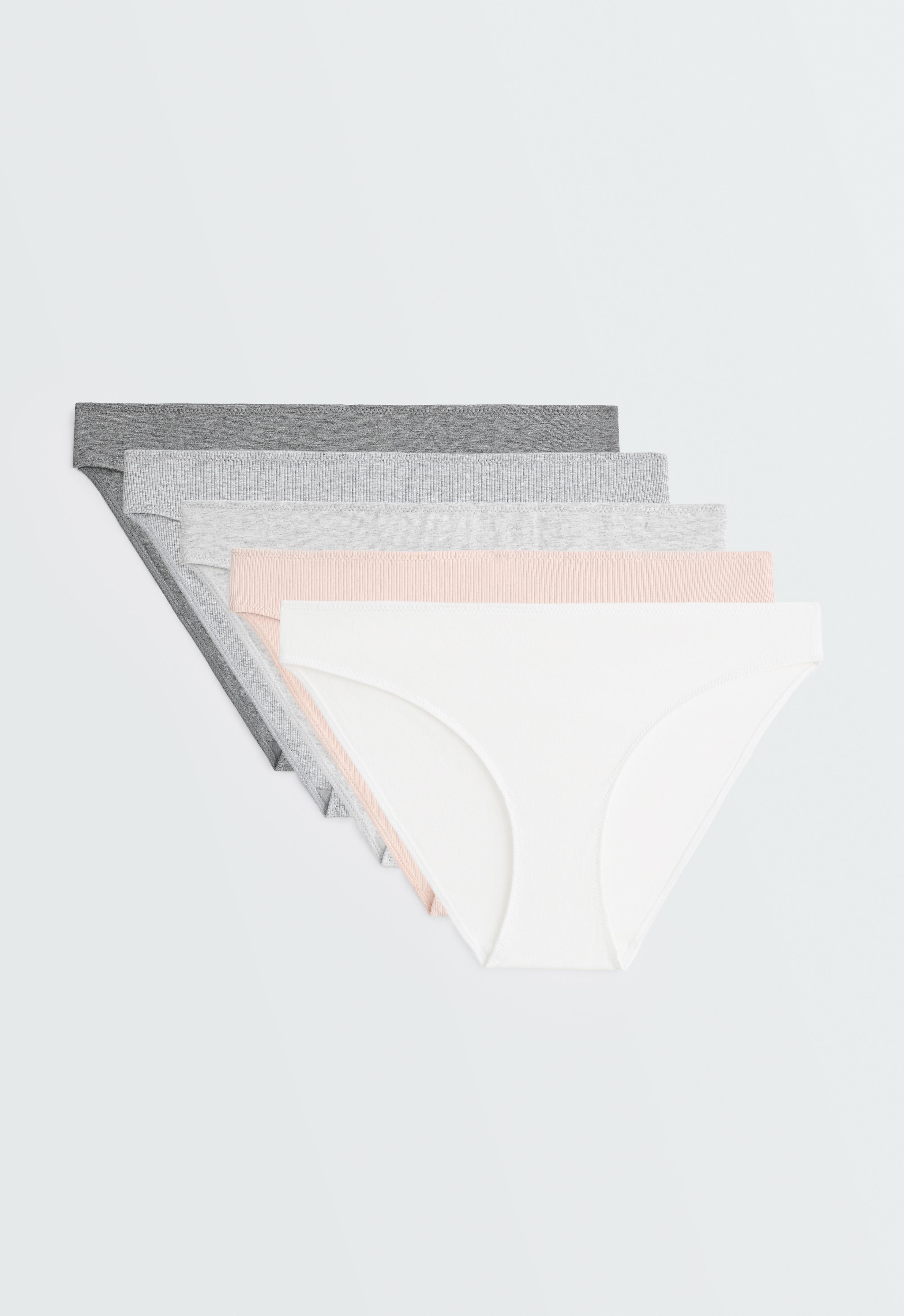 5 cotton rib classic briefs — GREY MELANGE