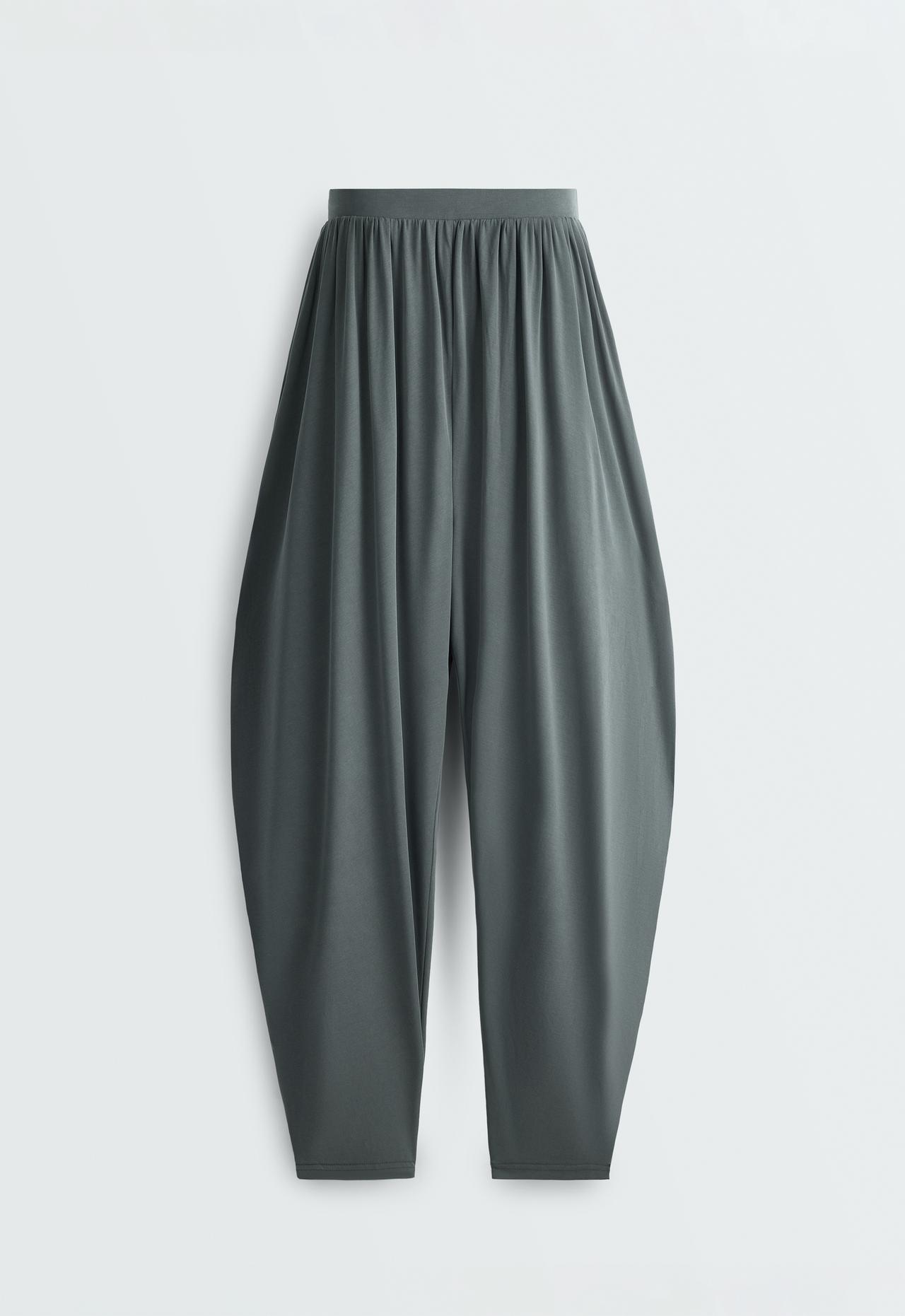 Modal blend bloomer trousers — STEEL GREY