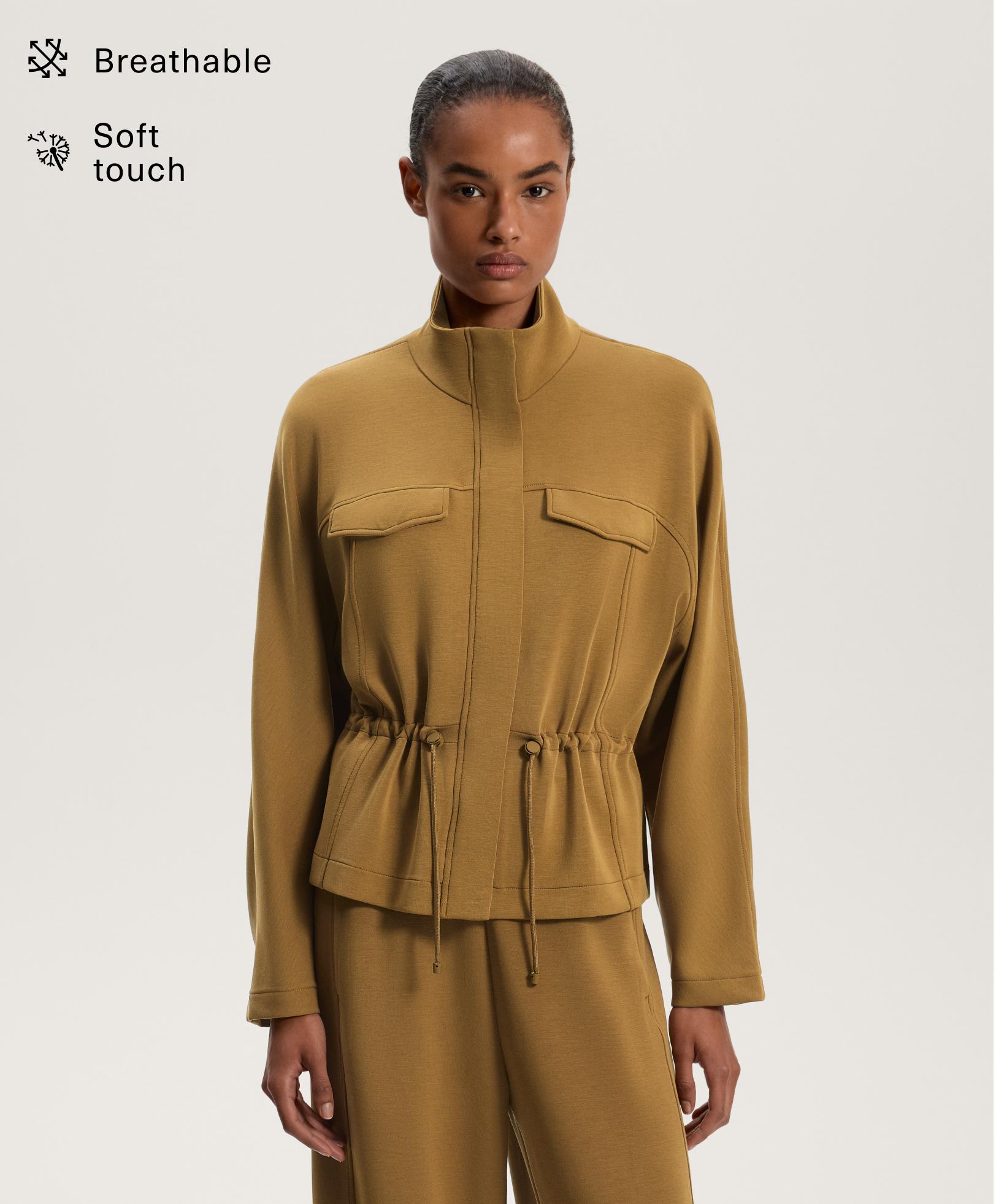 Jacket with pockets, adjustable waist and soft-touch modal Jacket with pockets, adjustable waist and soft-touch modal