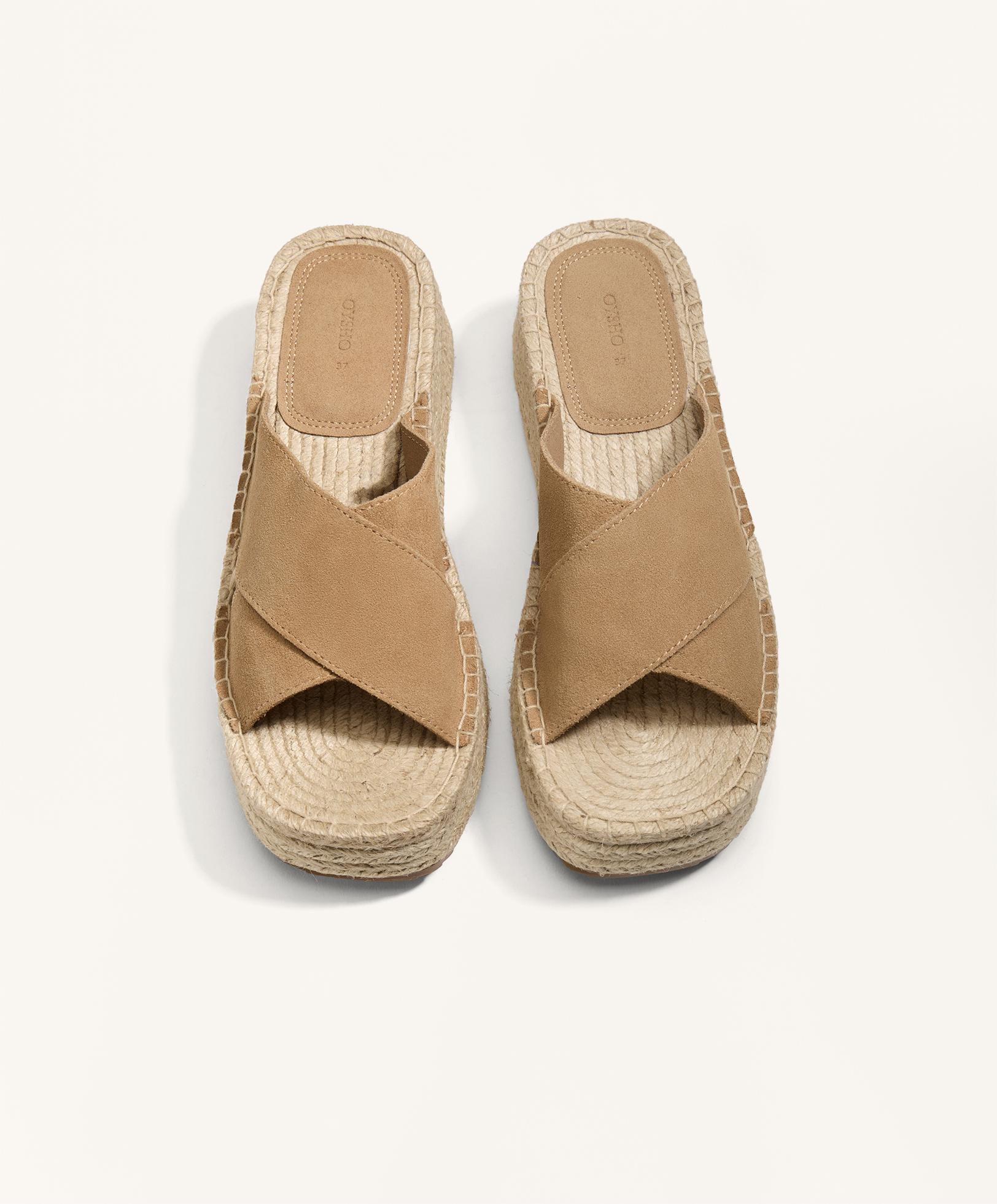 Sandalia cuña serraje - Rebajas Sandalia cuña serraje - Rebajas