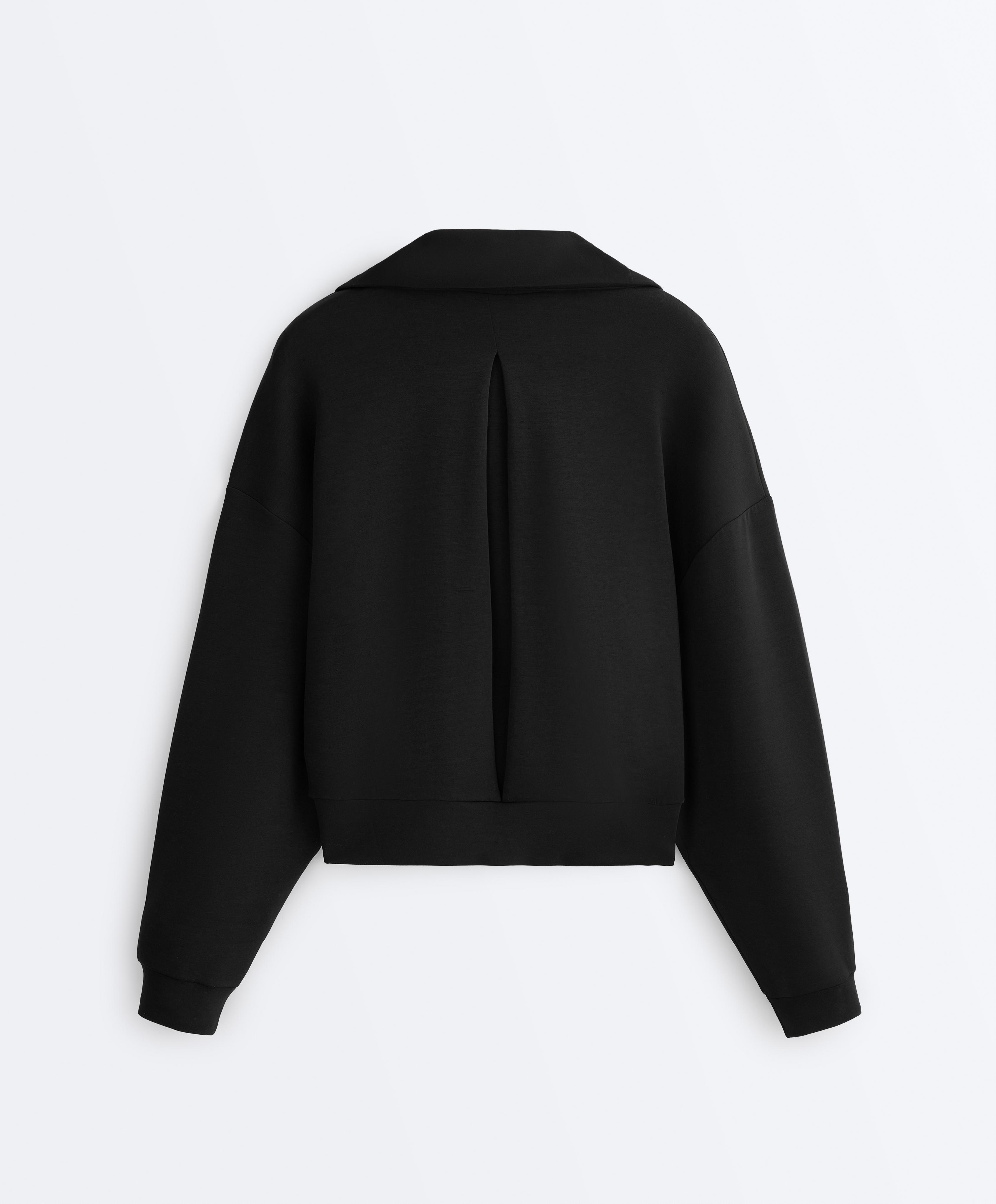 Boxy jacket with soft-touch modal — BLACK
