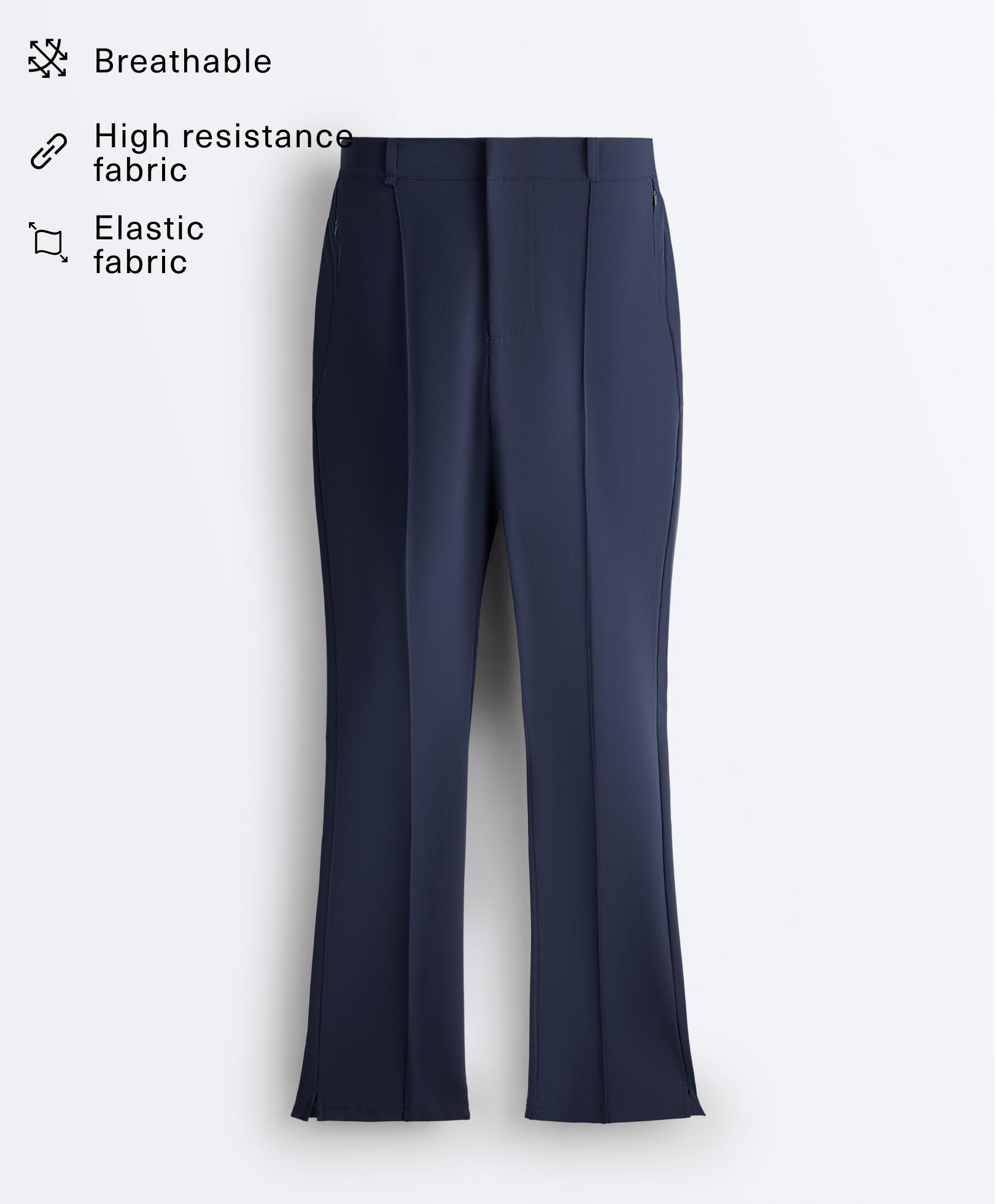 Technical skinny crease trousers