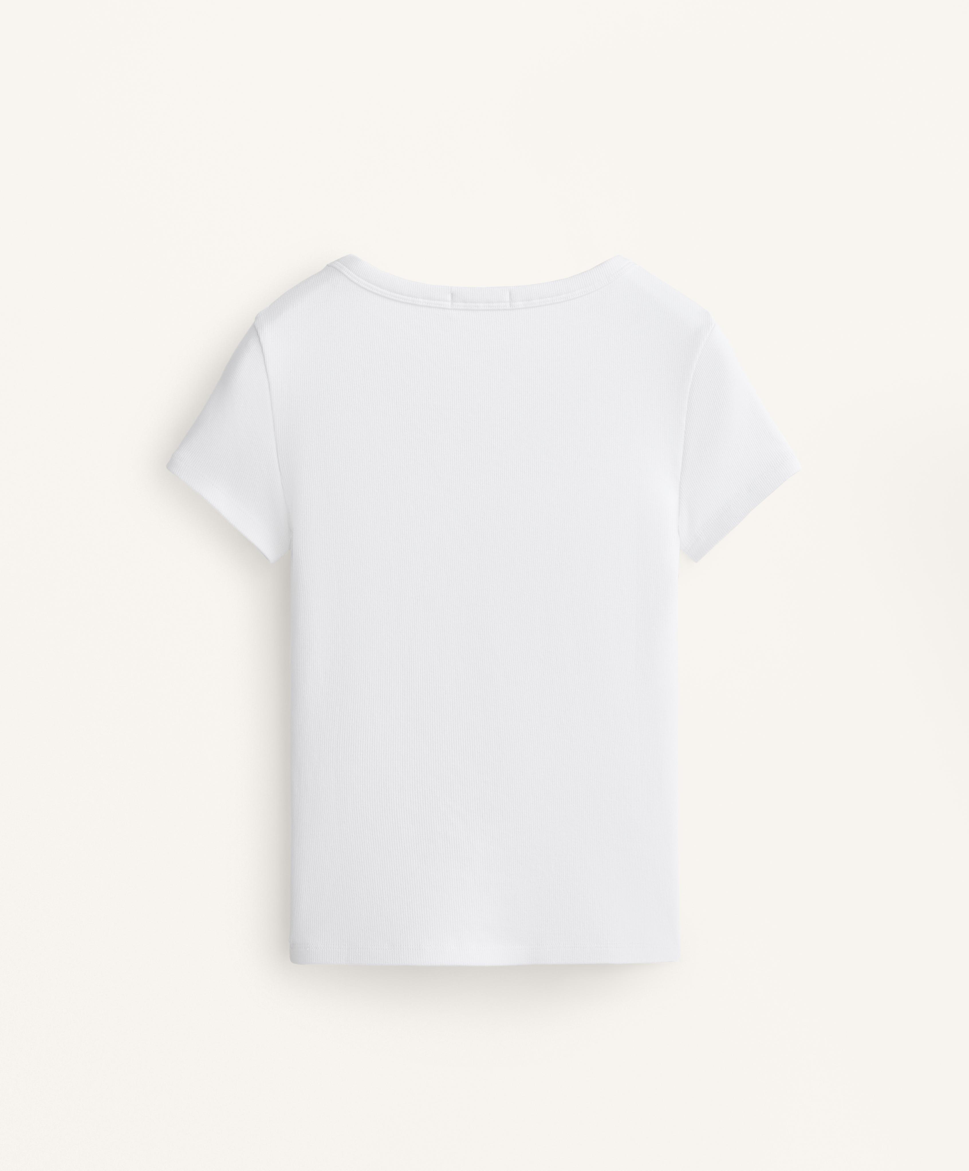 Camiseta rib cuello redondo con algodón y modal