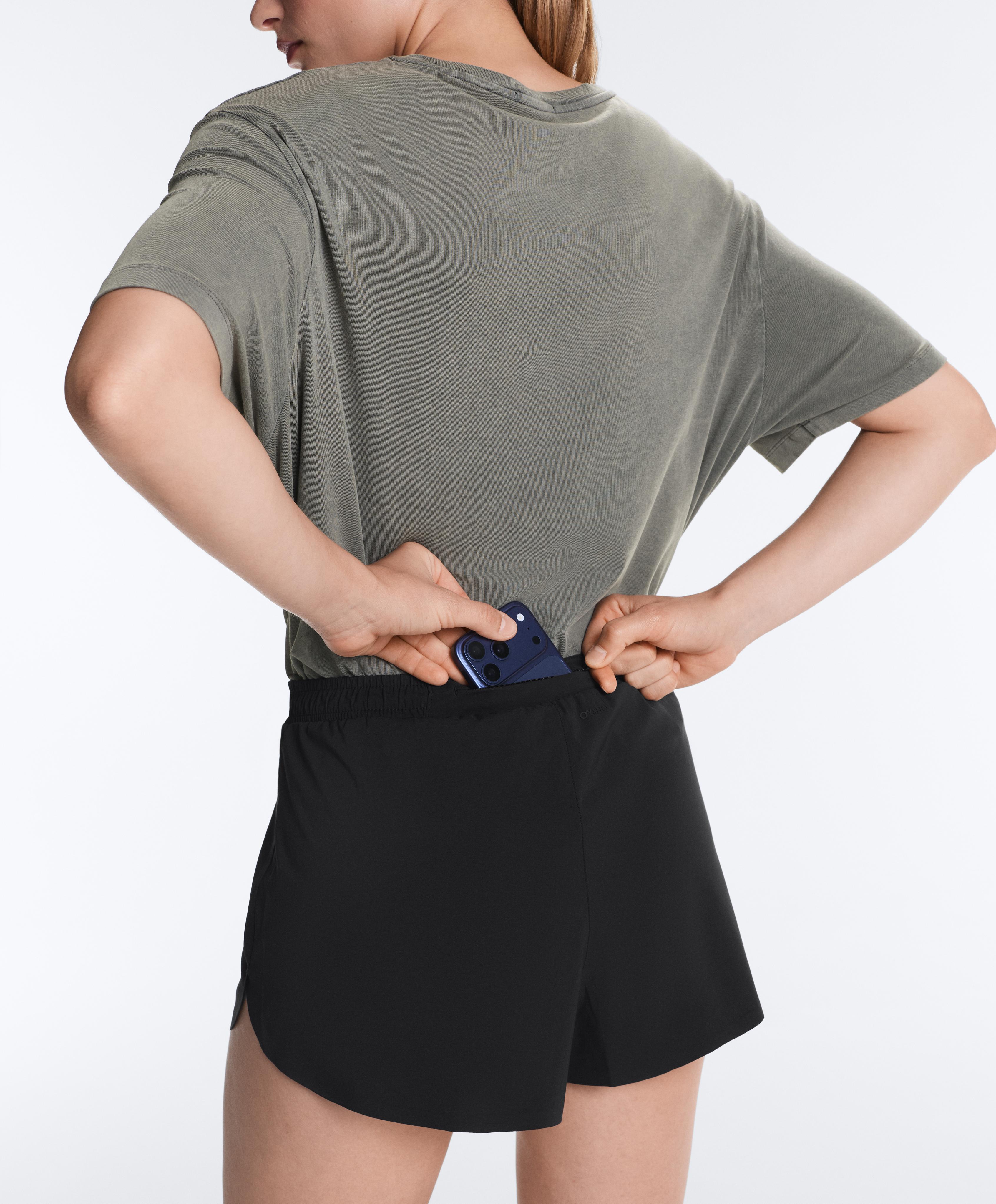 6cm mid-rise technical shorts — BLACK