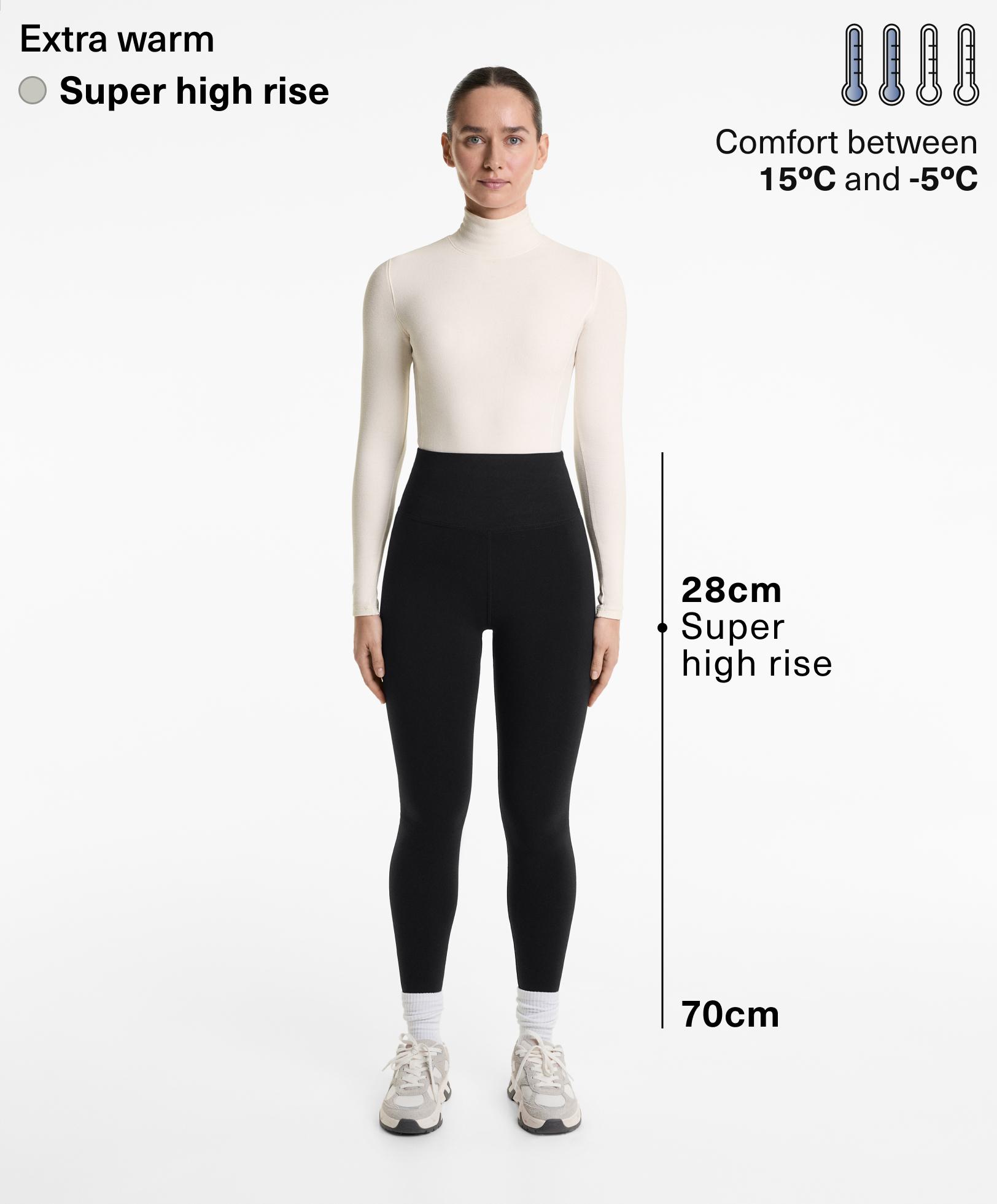 Knöchellange Super High Rise Seamless-Leggings in extra warm Qualität, 70 cm