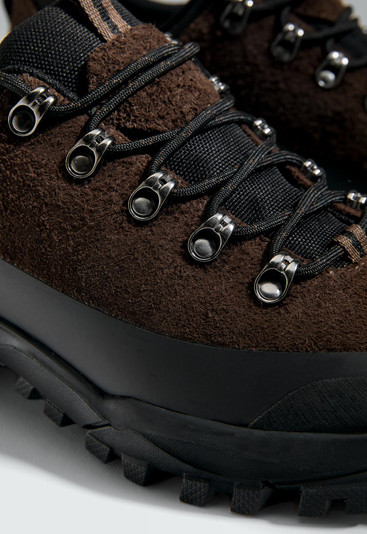 Freetime split-leather trainers — BROWN