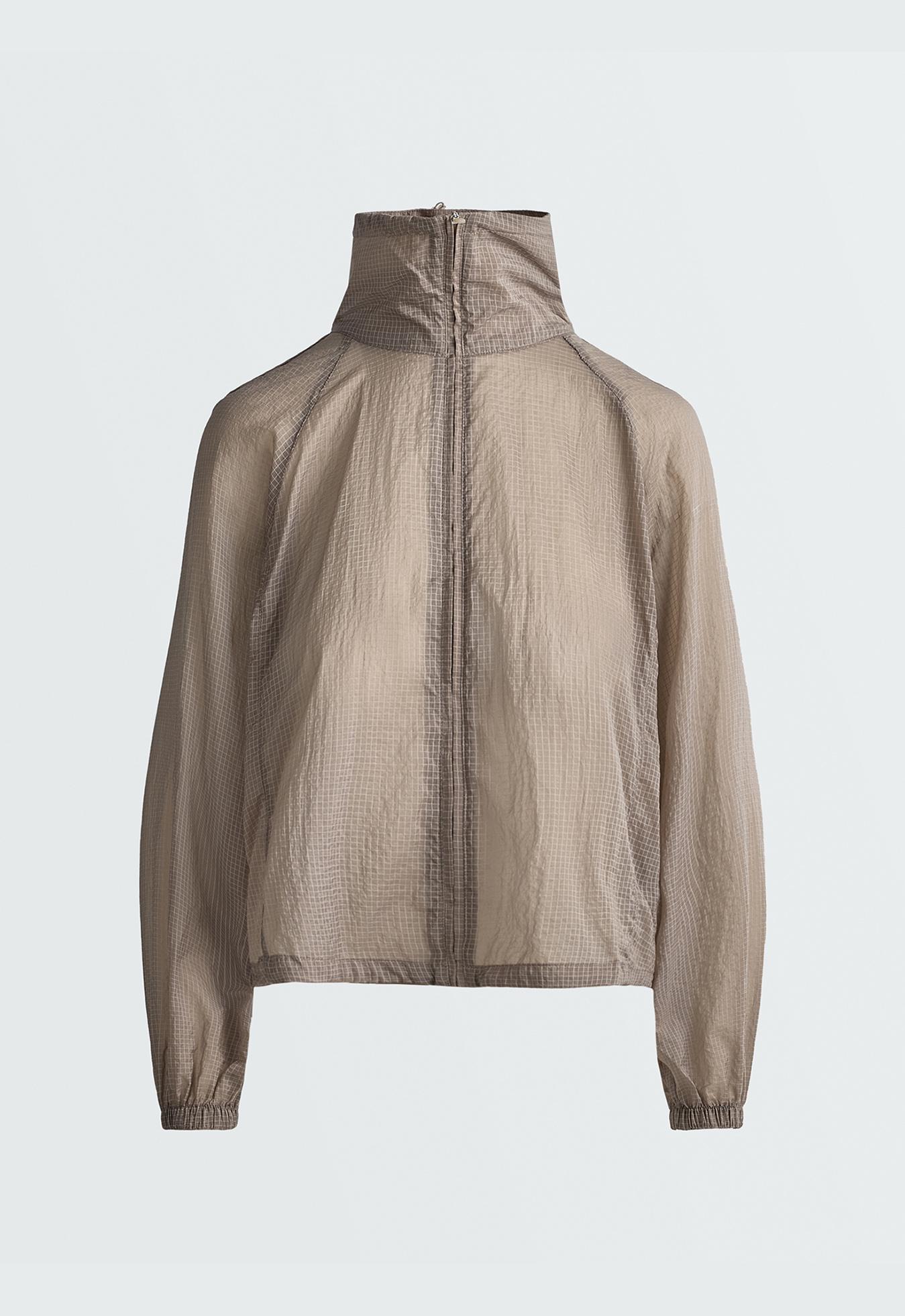 Check track jacket — MINK GREY