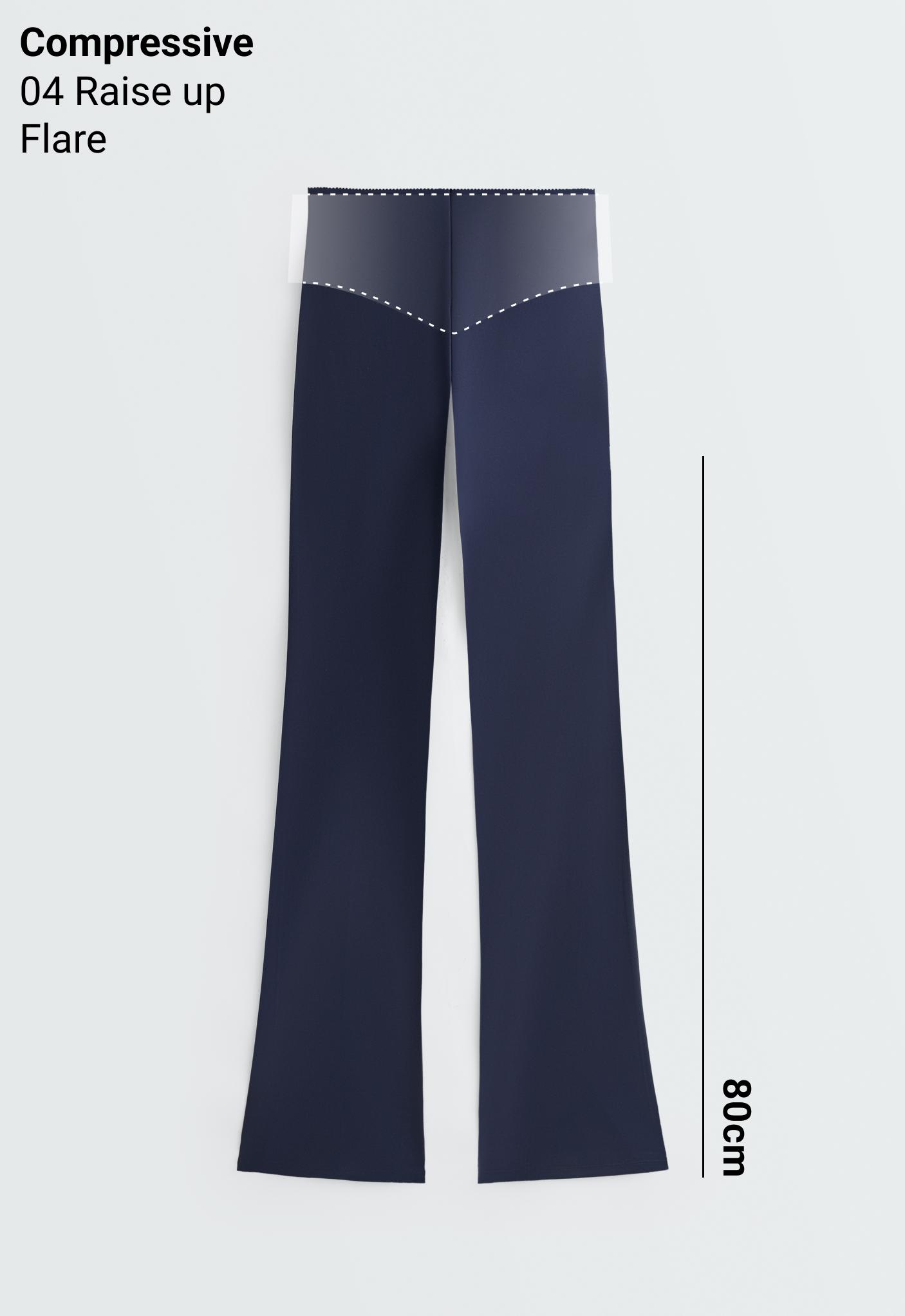 High-rise Compressive Raise Up flare trousers — NAVY BLUE